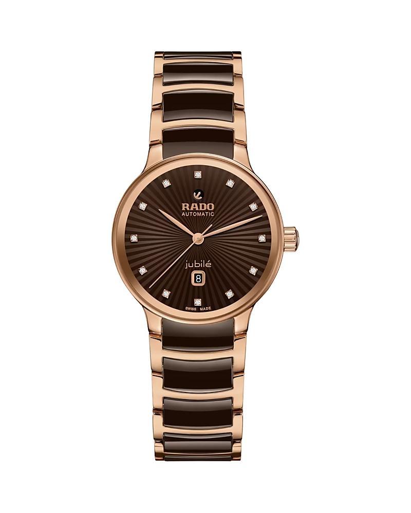 RADO Womens Centrix Automatic Diamonds Two Tone Stainless Steel Bracelet Watch Product Image