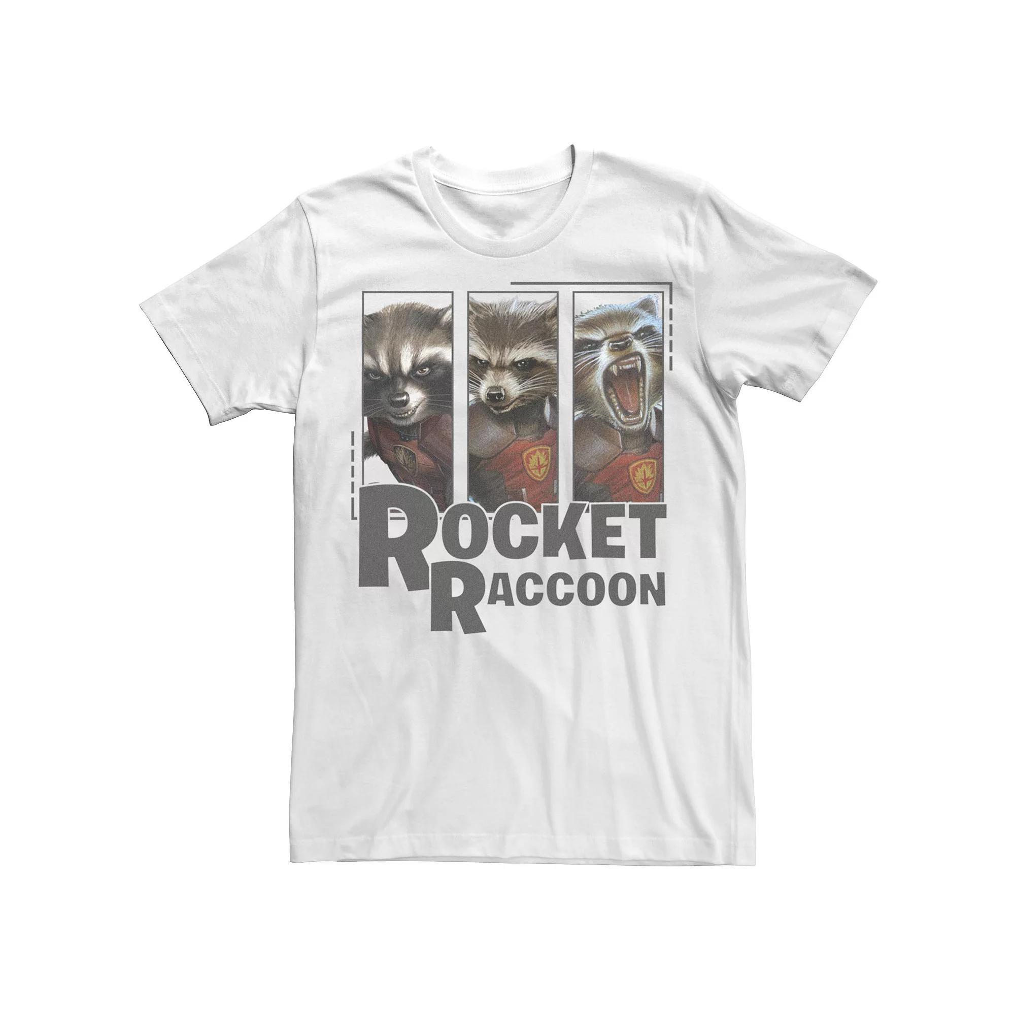 Men's Marvel Gaurdians of The Galaxy Rocket Raccoon Portrait Panels Tee,  Product Image