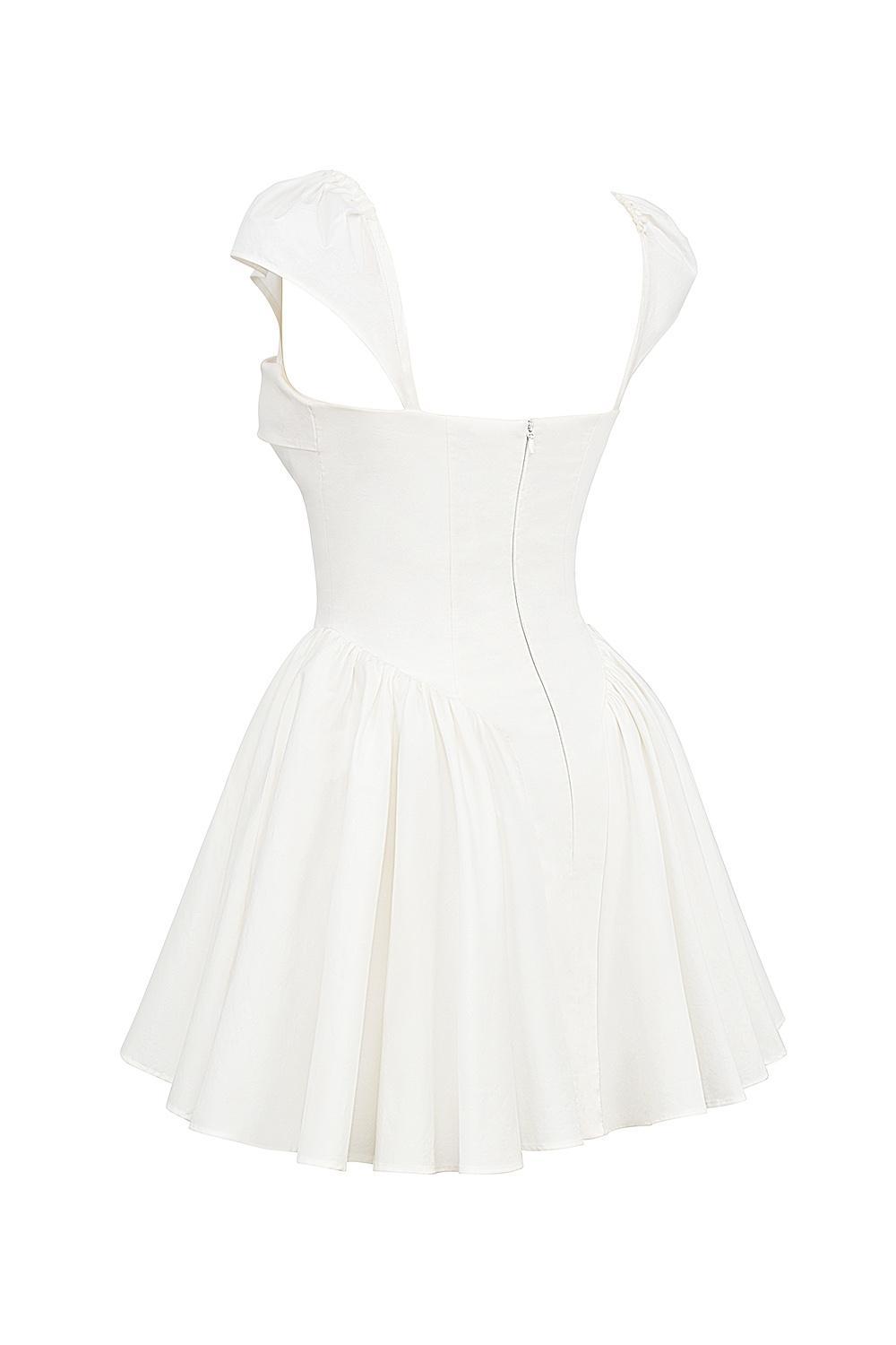 Florence White Cotton Corset Mini Dress Product Image