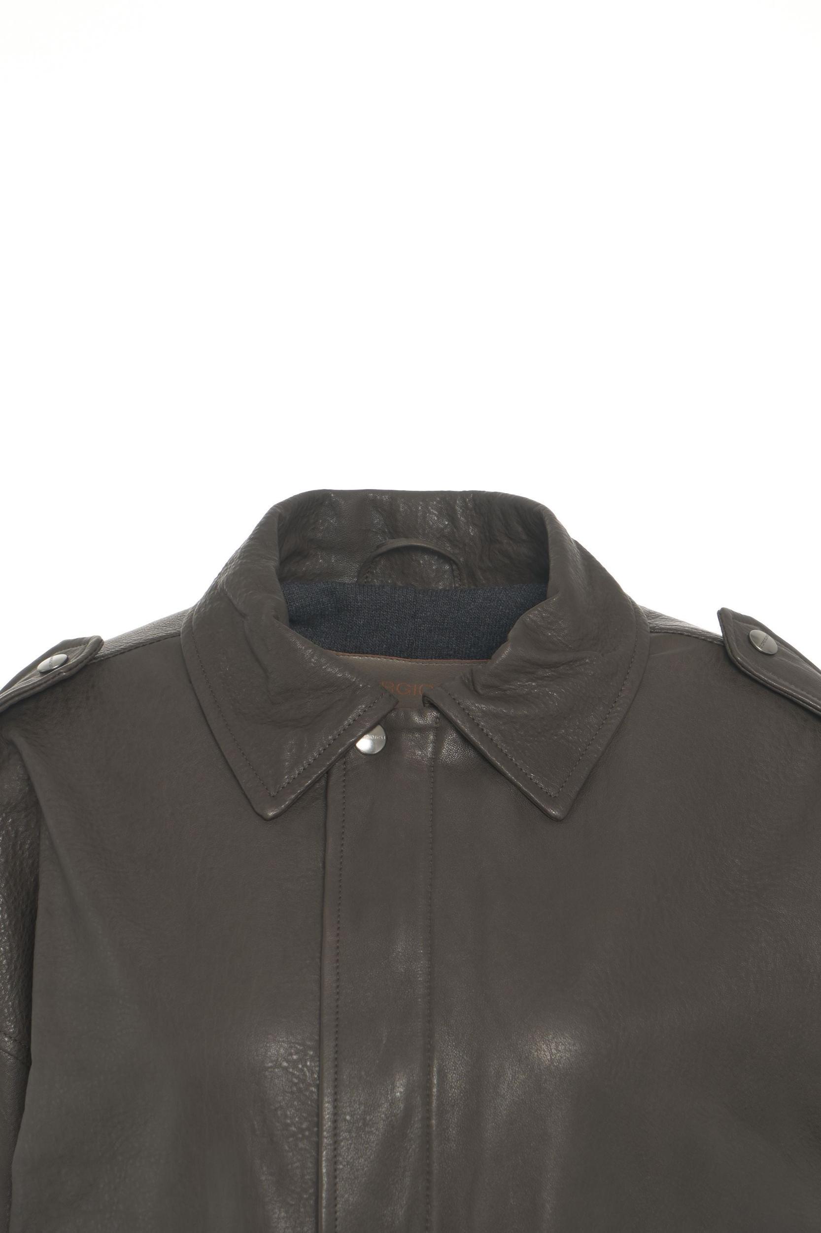 Leather bomber jacket Product Image