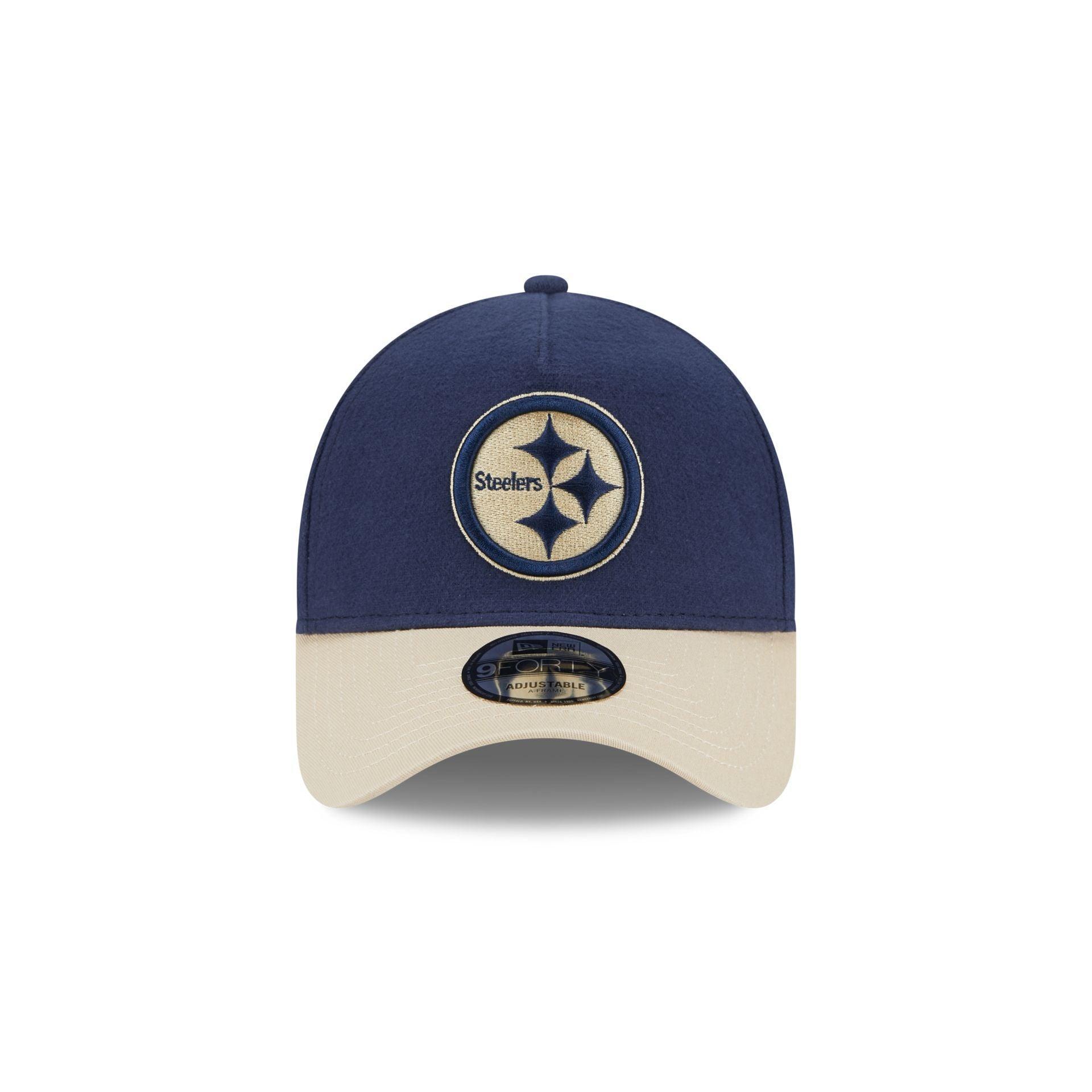 Pittsburgh Steelers Moleskin Crown Navy 9FORTY A-Frame Snapback Hat Male Product Image