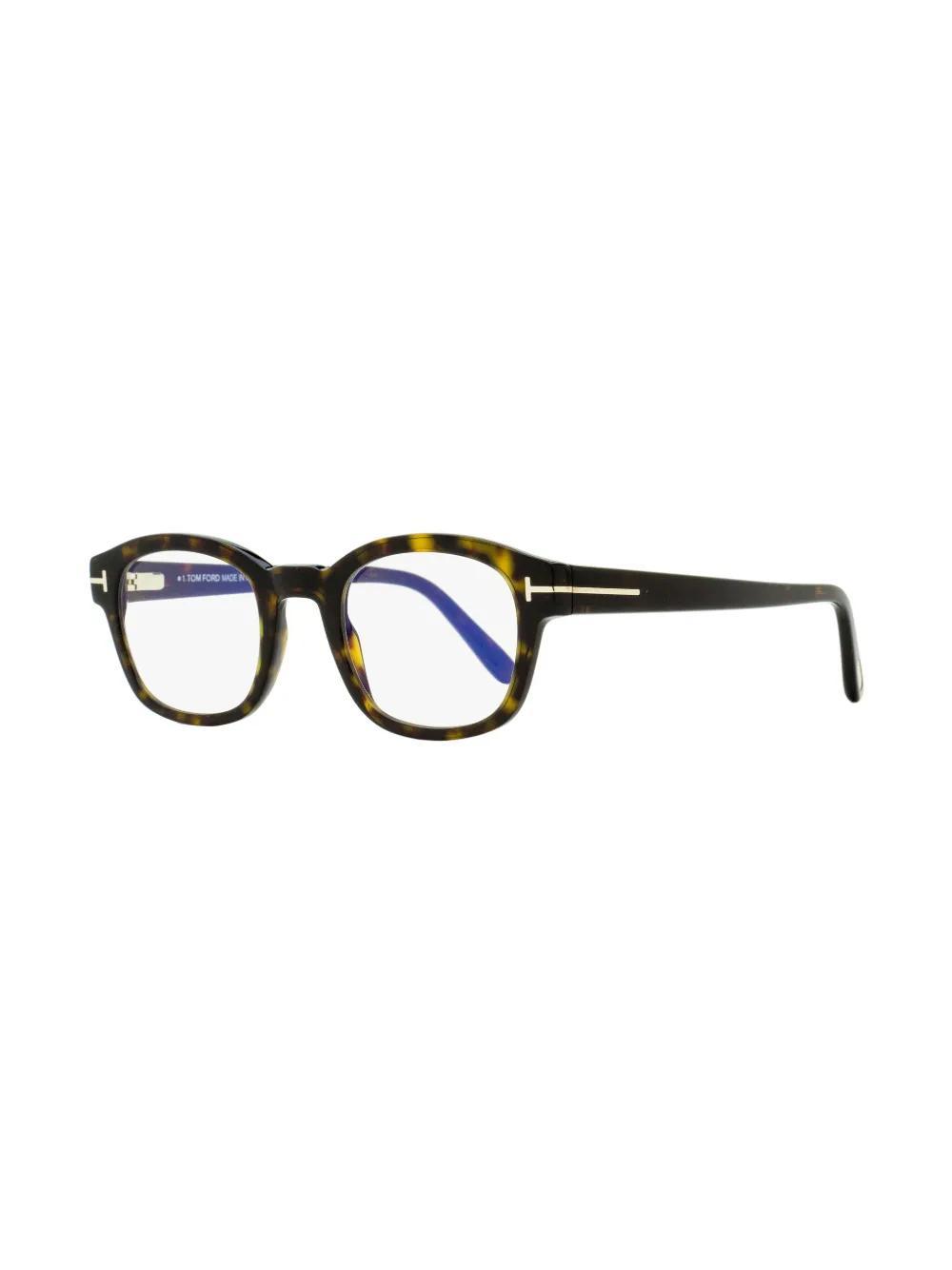 TOM FORD Blue Block Square-frame Glasses In Brown Product Image