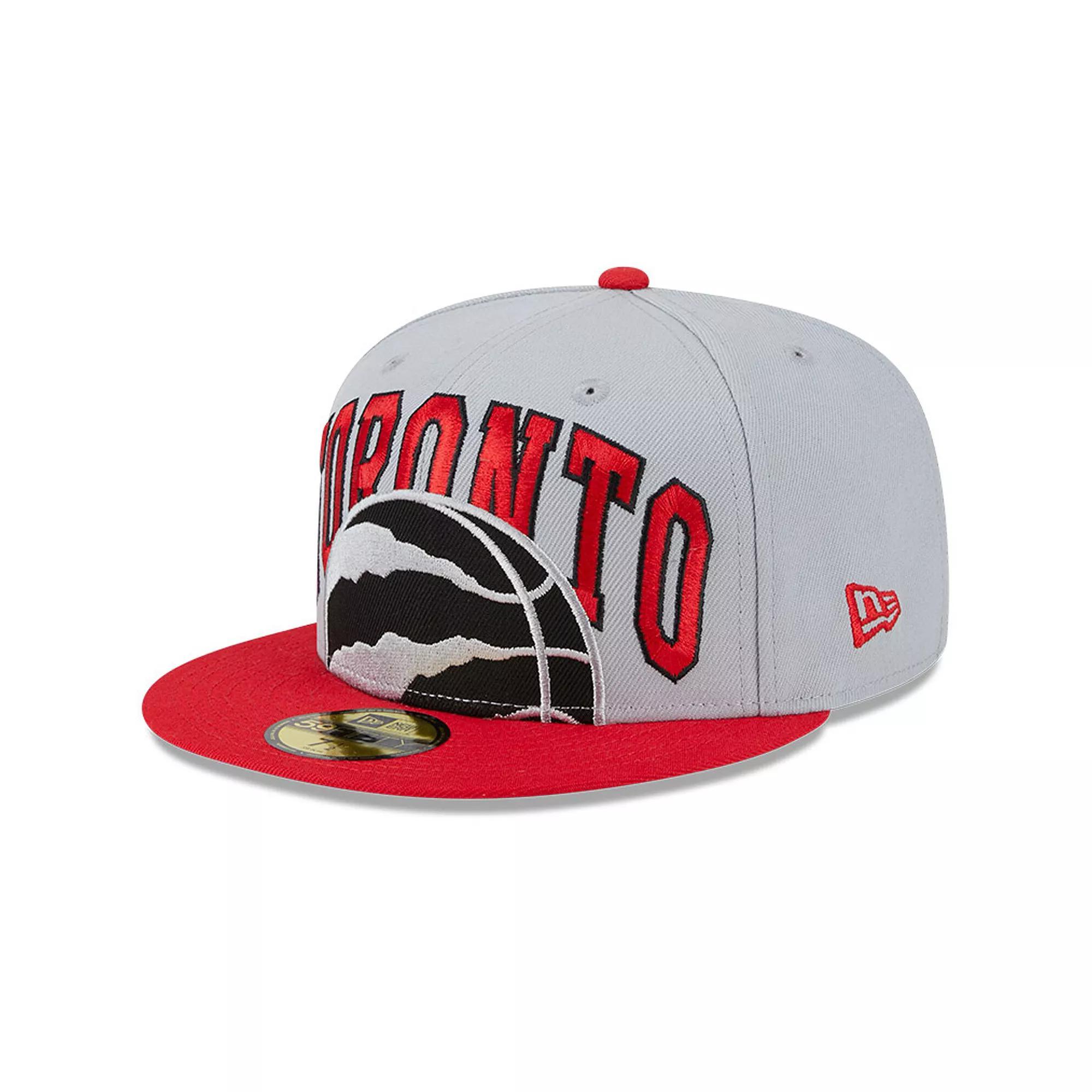 Men's New Era Gray/Red Toronto Raptors Tip-Off Two-Tone 59FIFTY Fitted Hat, Size: 7 1/8, Rpt Grey Product Image