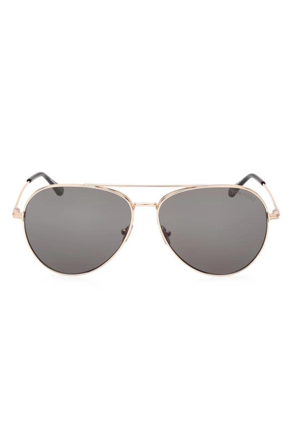 TOM FORD Dashel 62mm Pilot Sunglasses In Gold Smoke Product Image