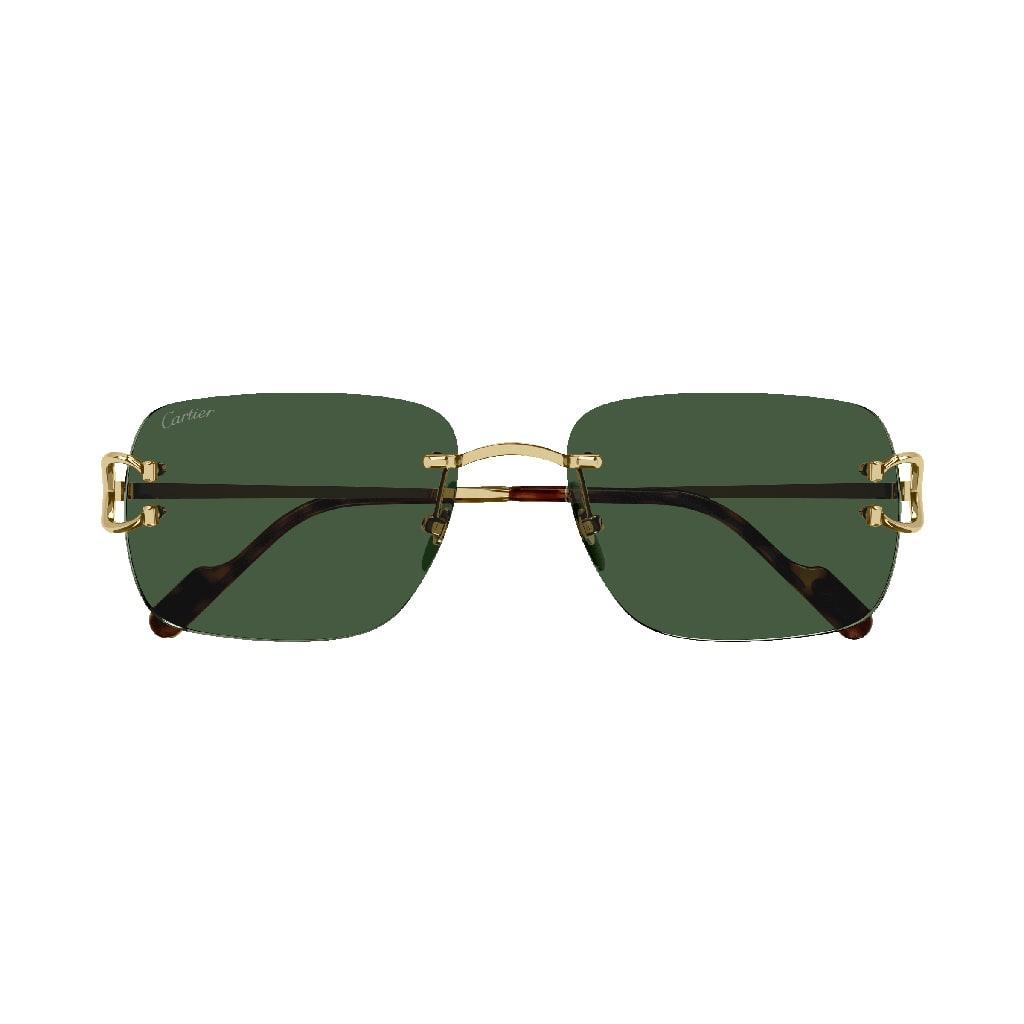 CARTIER Rectangle Frame Sunglasses In Gold Product Image