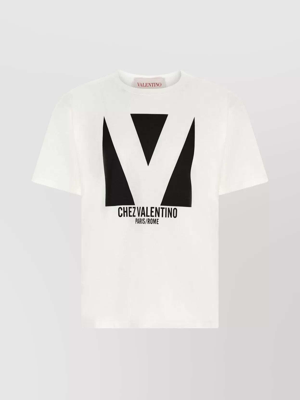 VALENTINO Mens Avorio Logo-print Crew-neck Cotton-jersey T-shirt Product Image