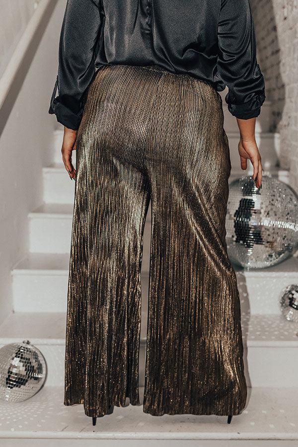 Endless Nights Pleated Pants In Gold Curves Product Image