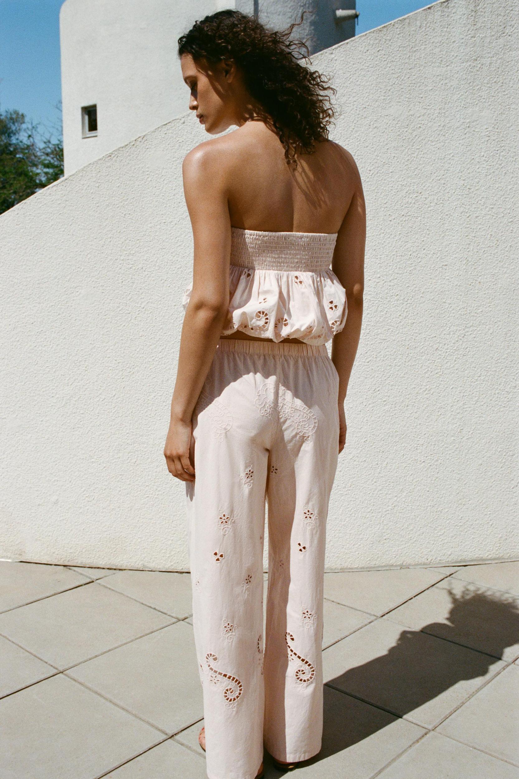 EMBROIDERED PAJAMA PANTS Product Image