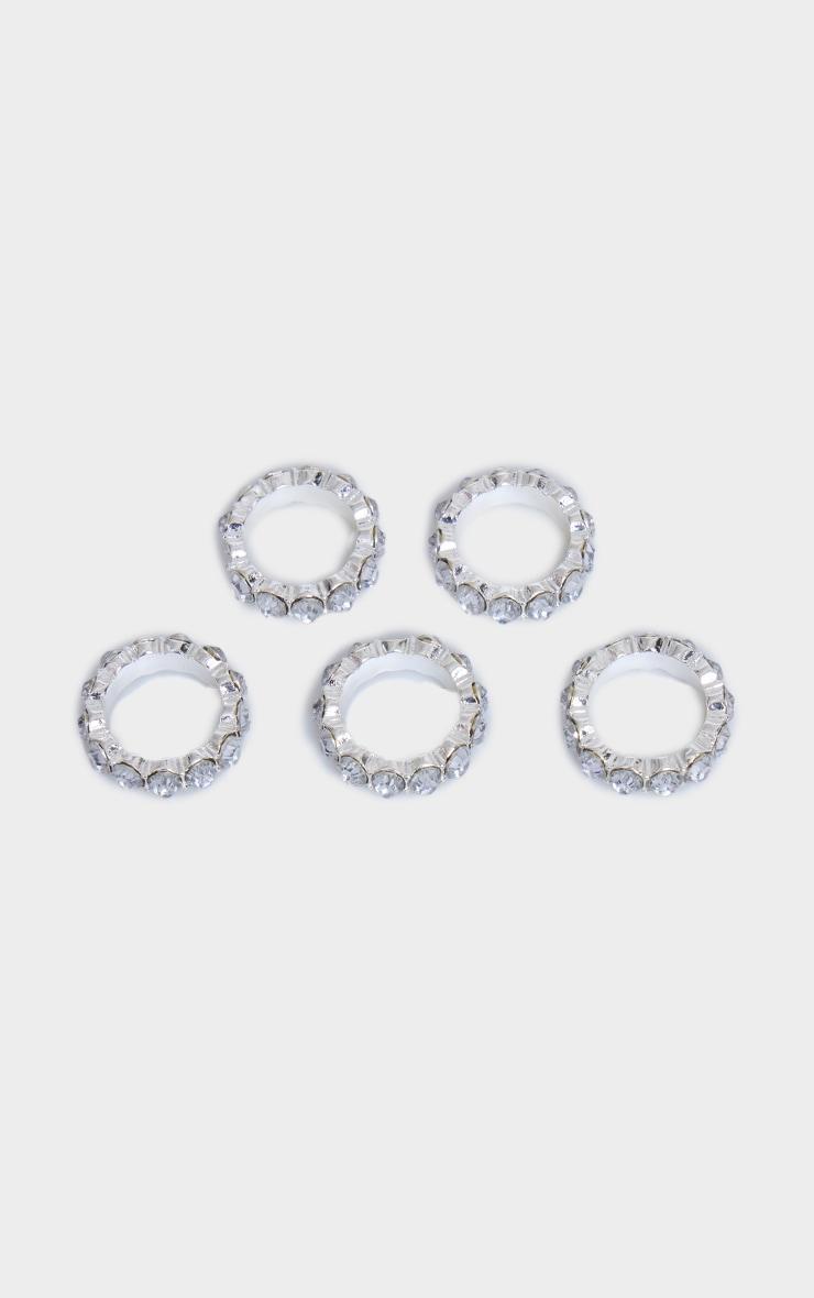 Silver Chunky Jewel Ring Multipack Product Image