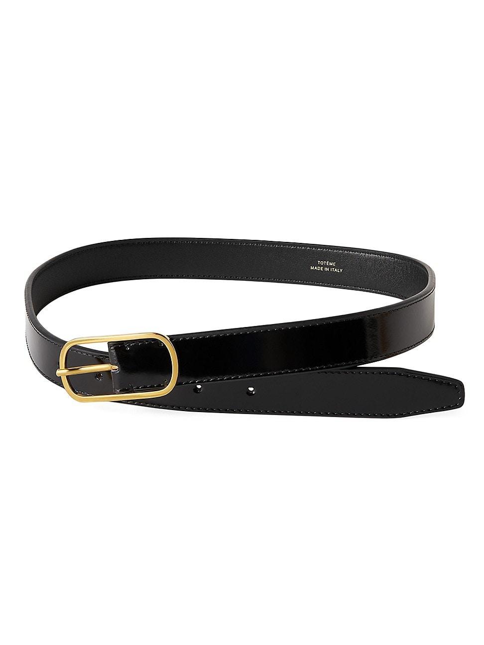 Oval Buckle Leather Belt Product Image