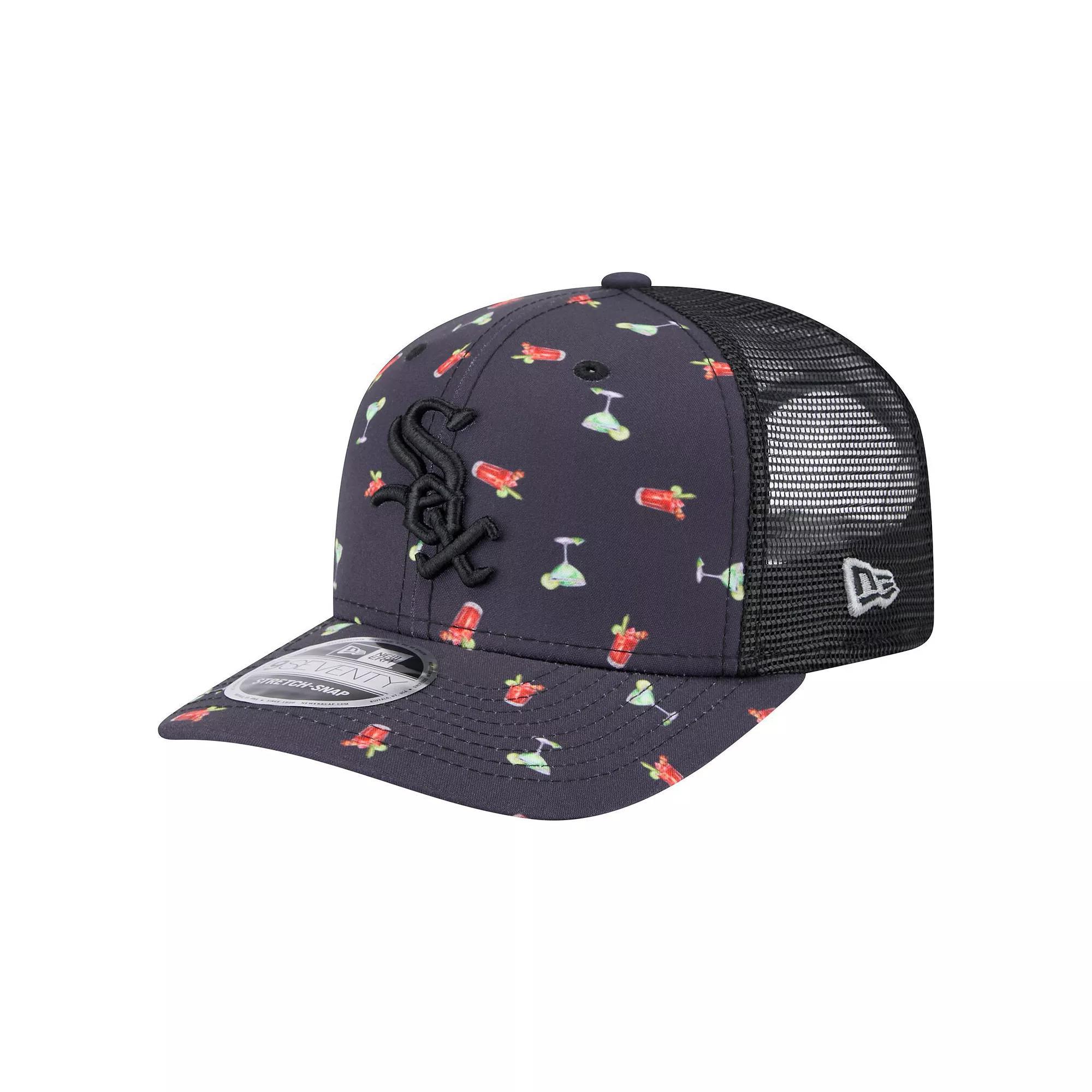 Men's New Era Black Chicago White Sox Adventure Drinks Pattern 9SEVENTY Stretch-Snap Hat Product Image