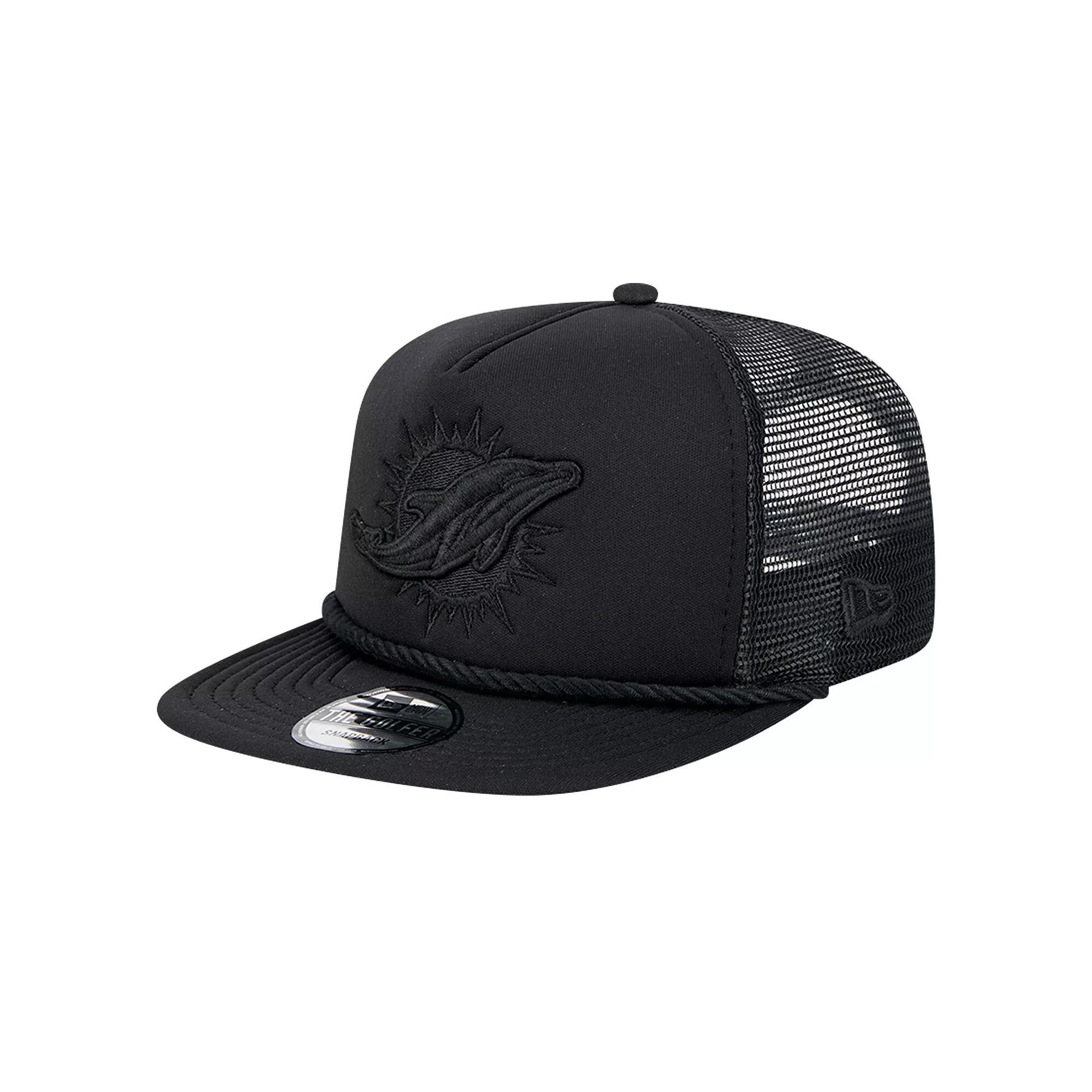 Men's New Era Black Miami Dolphins Active Tone Golfer Snapback Hat Product Image
