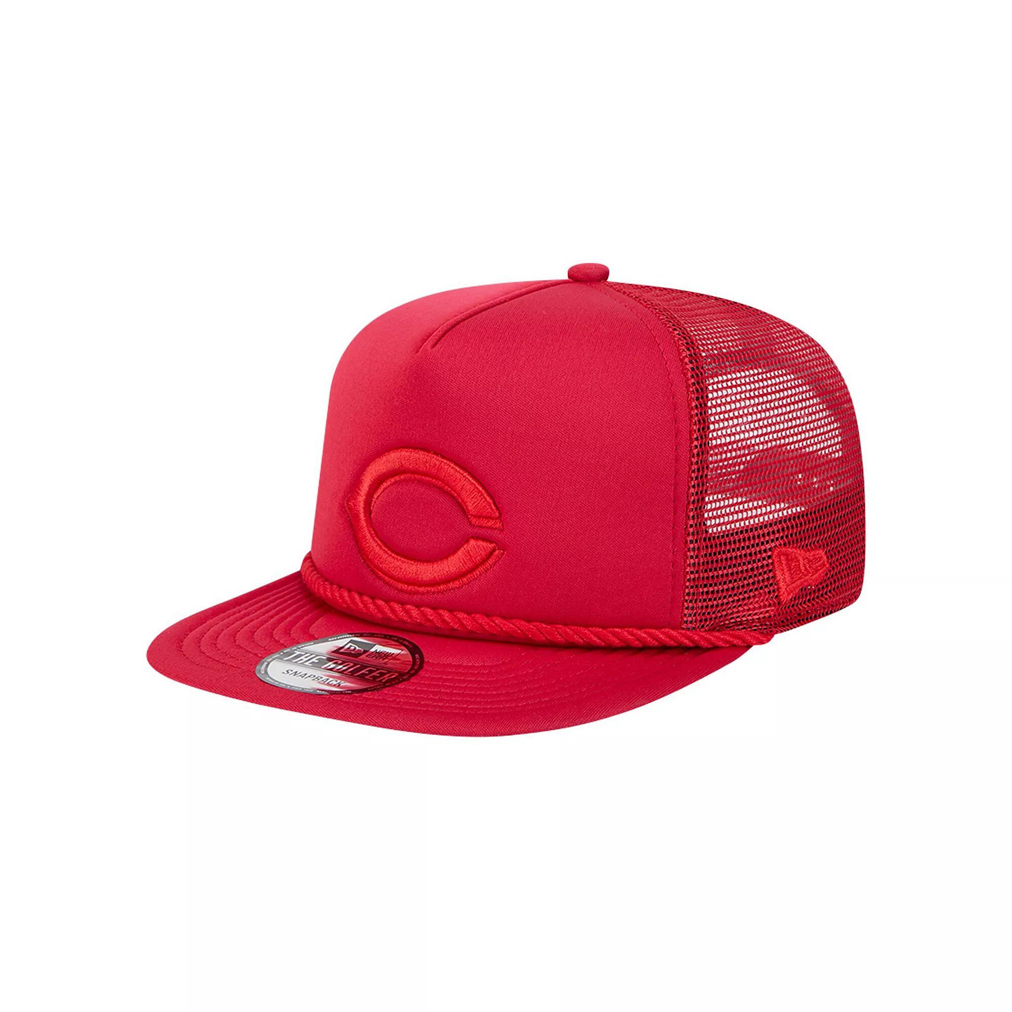Men's New Era Red Cincinnati Reds Tone Foam Meshback Golfer Snapback Hat, Red Red Product Image
