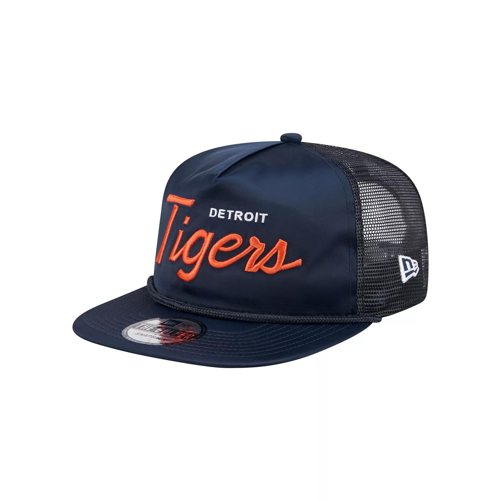 Men's New Era Navy Detroit Tigers Retro Satin Script Golfer Adjustable Hat, Blue Product Image