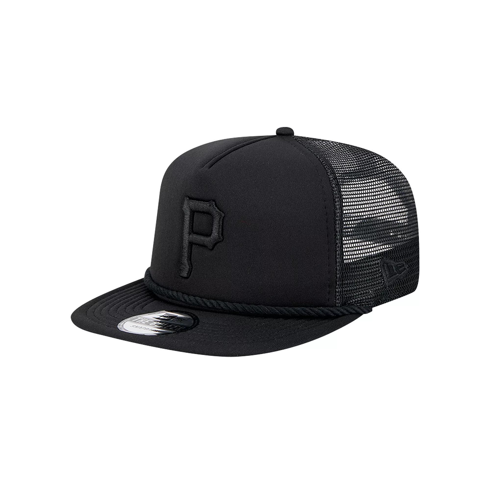 Men's New Era Black Pittsburgh Pirates Tone Foam Meshback Golfer Snapback Hat Product Image