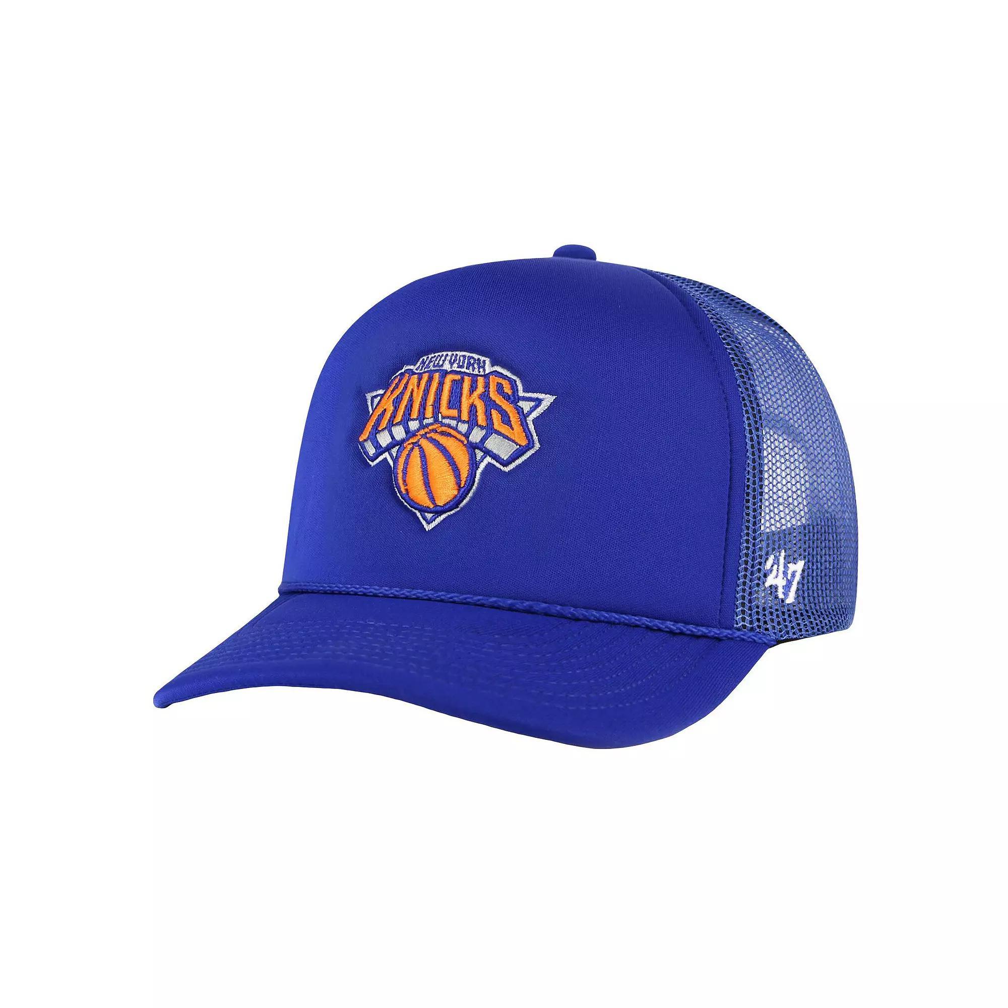 Men's '47 Blue New York Knicks Core Foam Front Trucker Adjustable Hat Product Image