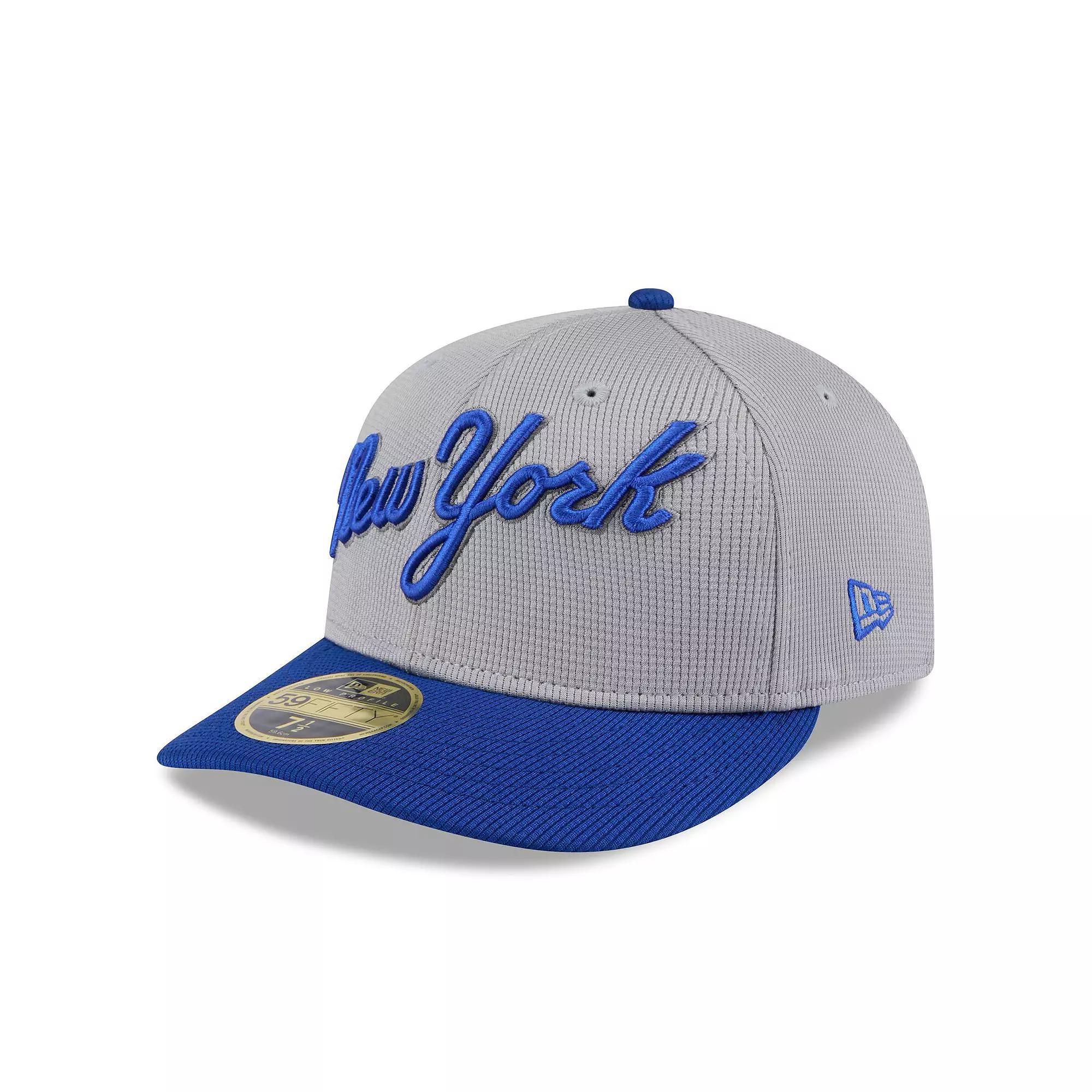 Men's New Era  Gray/Royal New York Mets 2025 Batting Practice Low Profile 59FIFTY Fitted Hat, Size: 7 1/2, Grey Product Image