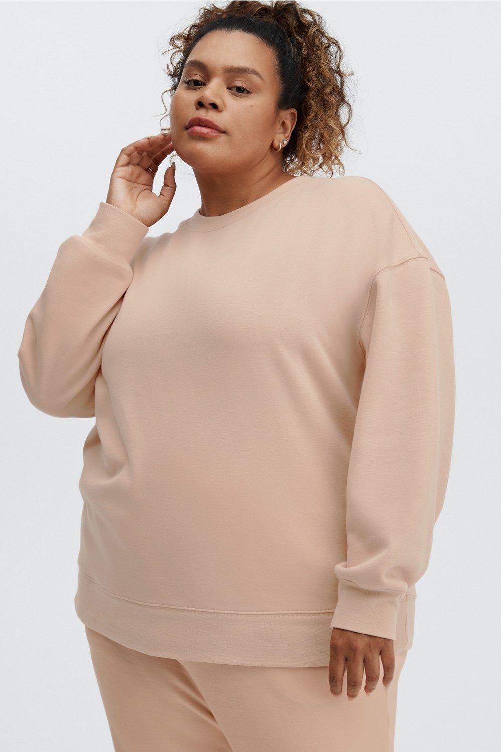 Fabletics Eco Go-To Crewneck Sweatshirt Womens Oak Size XS Product Image