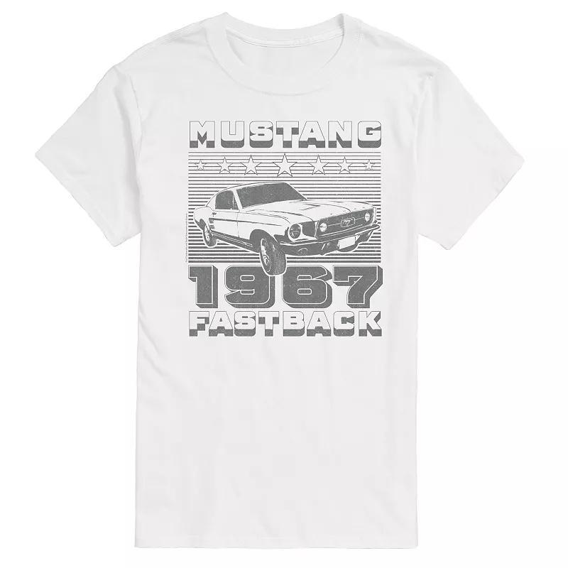 Big & Tall Ford Mustang Fastback Vintage Graphic Tee, Men's, Size: 3XL Tall, White Product Image