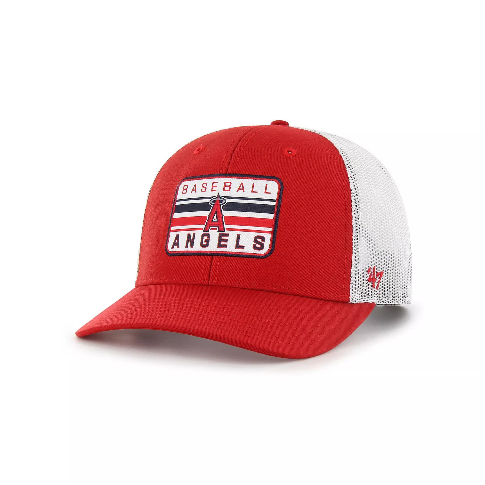 Men's '47 Red Los Angeles Angels Drifter Trucker Adjustable Hat Product Image