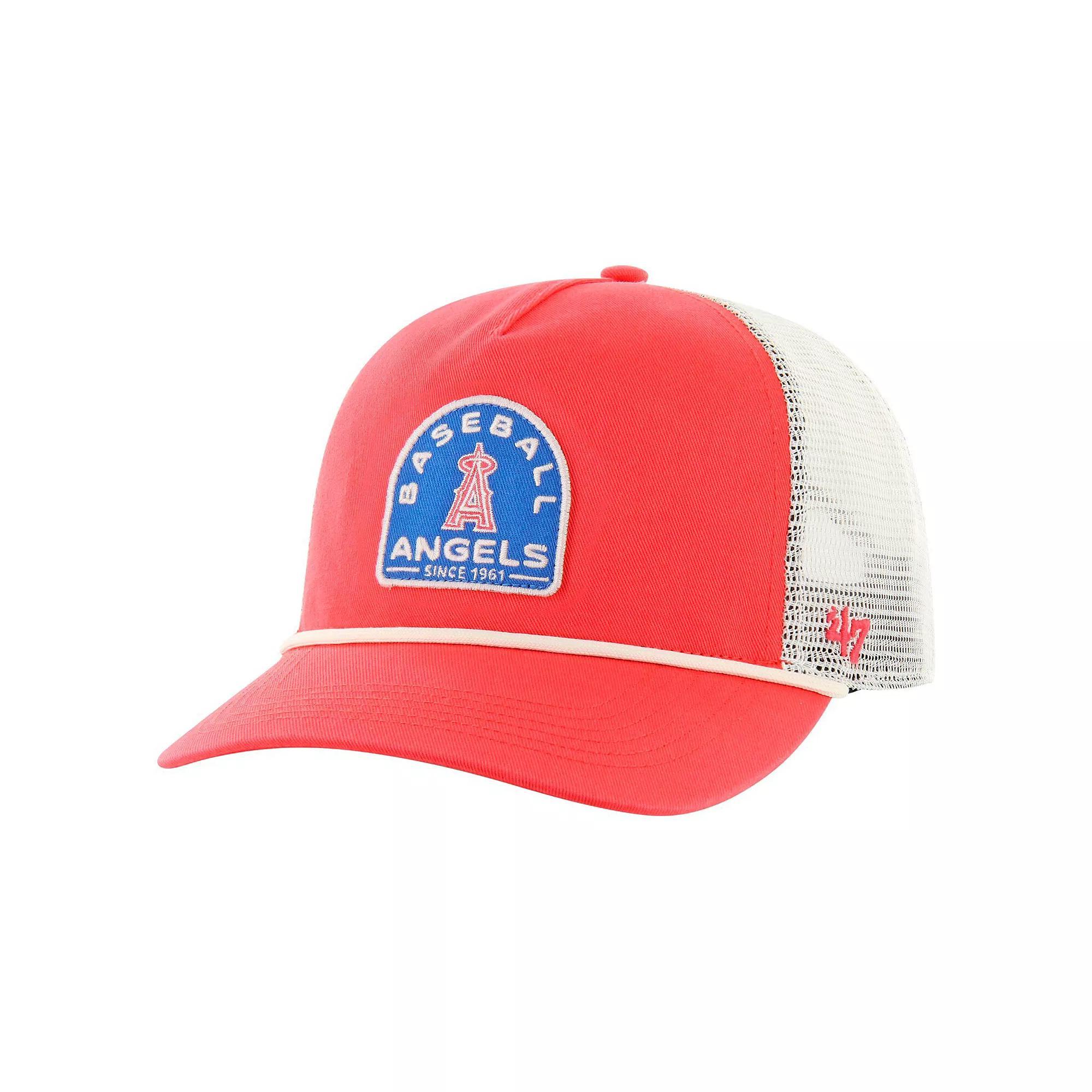 Men's '47 Red Los Angeles Angels Cypress Trucker Hitch Adjustable Hat Product Image