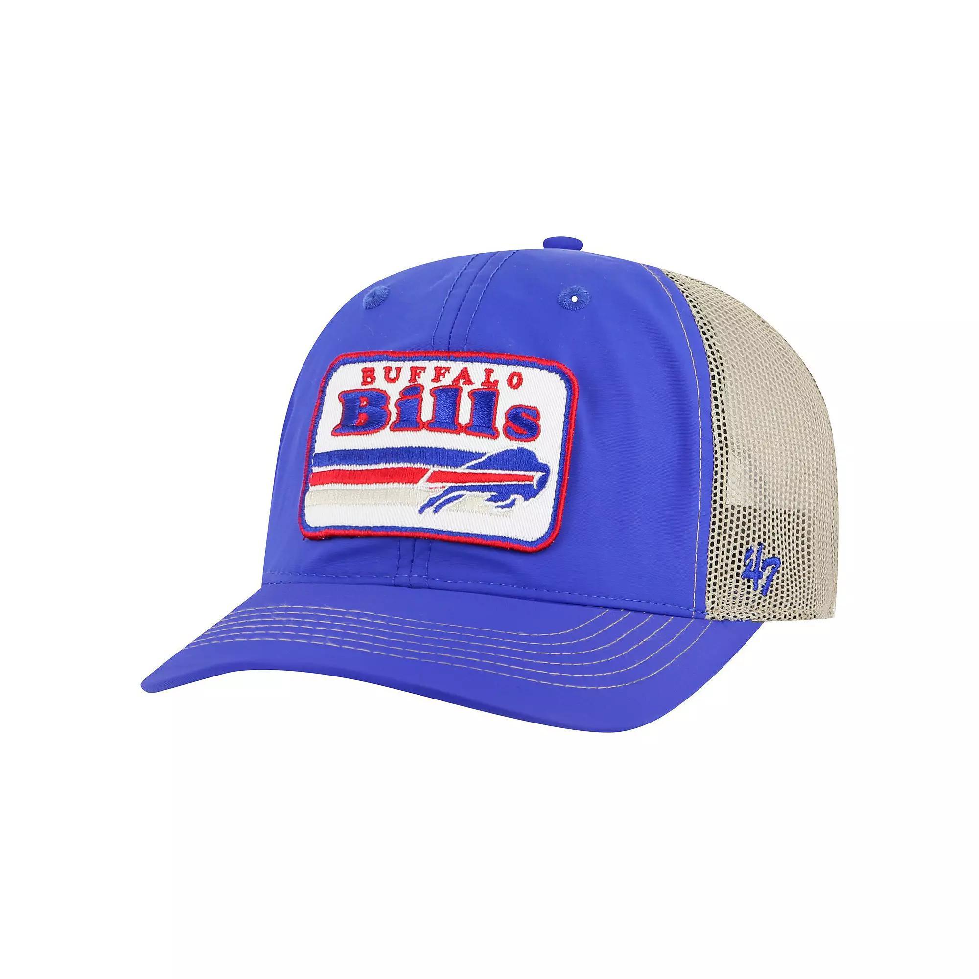 Men's '47 Royal/Natural Buffalo Bills Campscape Relaxed Trucker Adjustable Hat, Blue Product Image