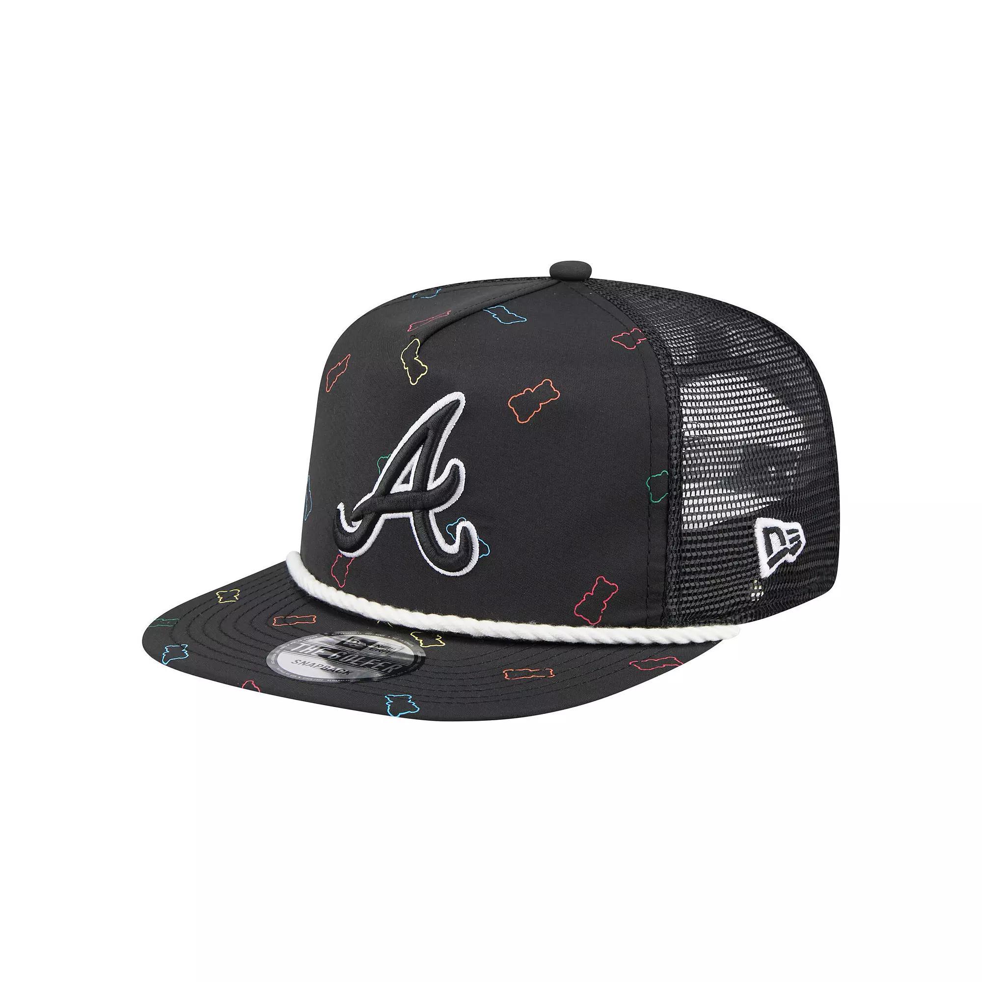 Men's New Era Black Atlanta Braves Gummy Golfer Trucker Adjustable Hat Product Image