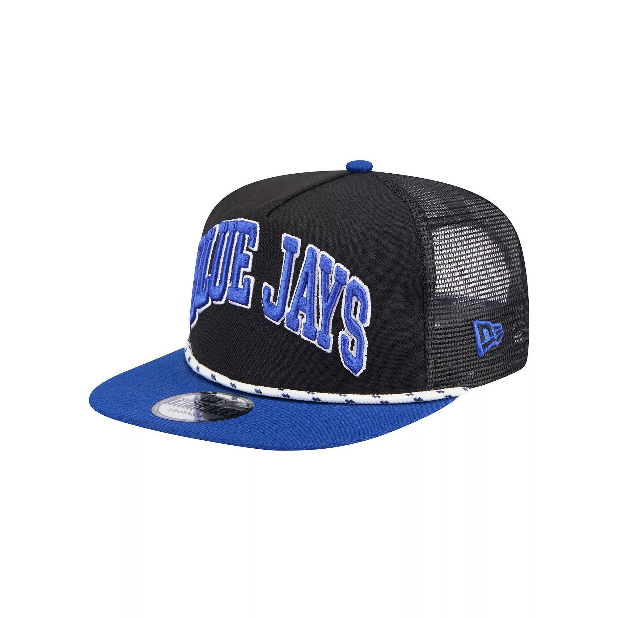 Men's New Era Black Toronto Blue Jays Throwback Meshback Golfer Hat, Jay Black Product Image