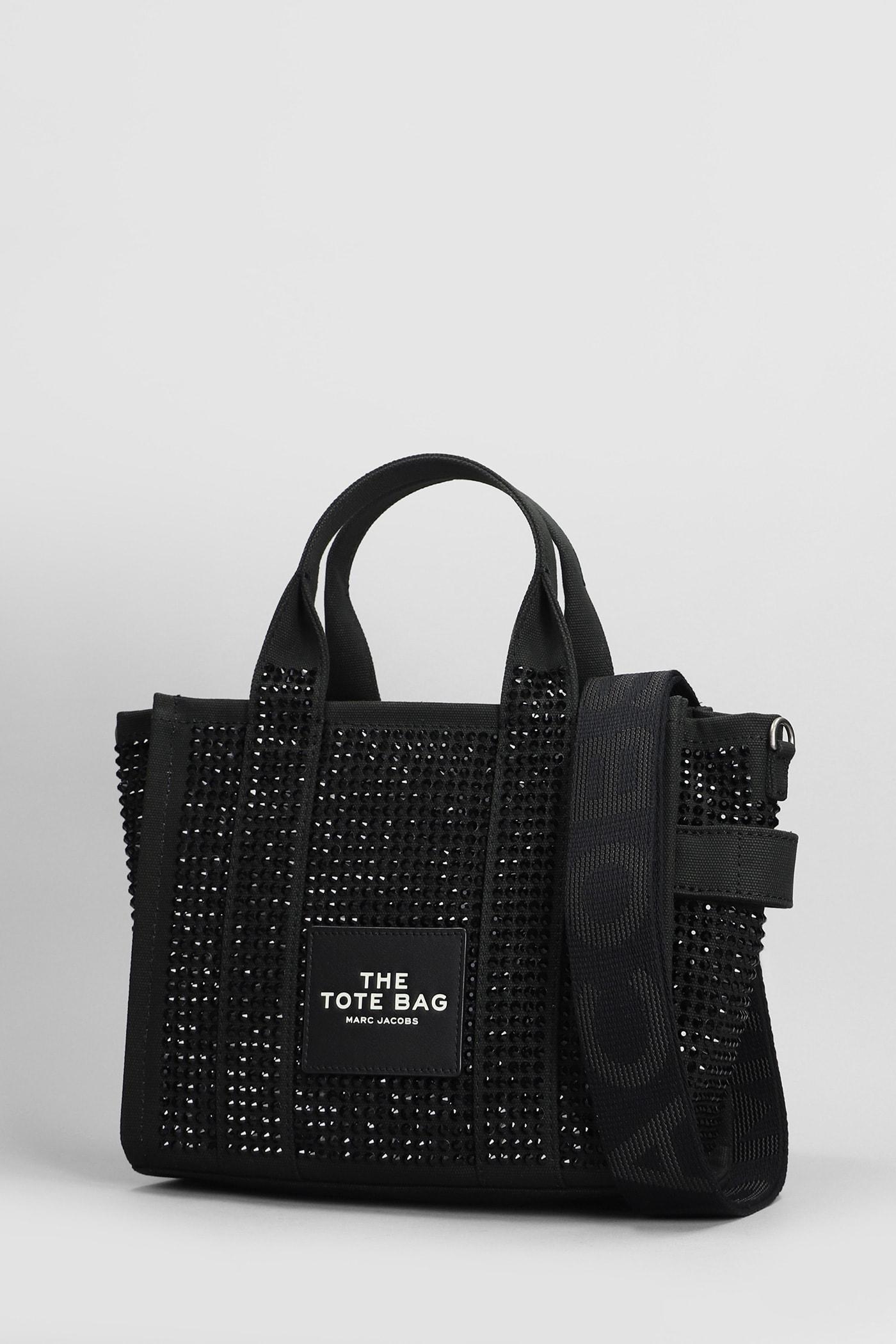 Embellished Canvas Small Tote Bag Handbag In Black Product Image