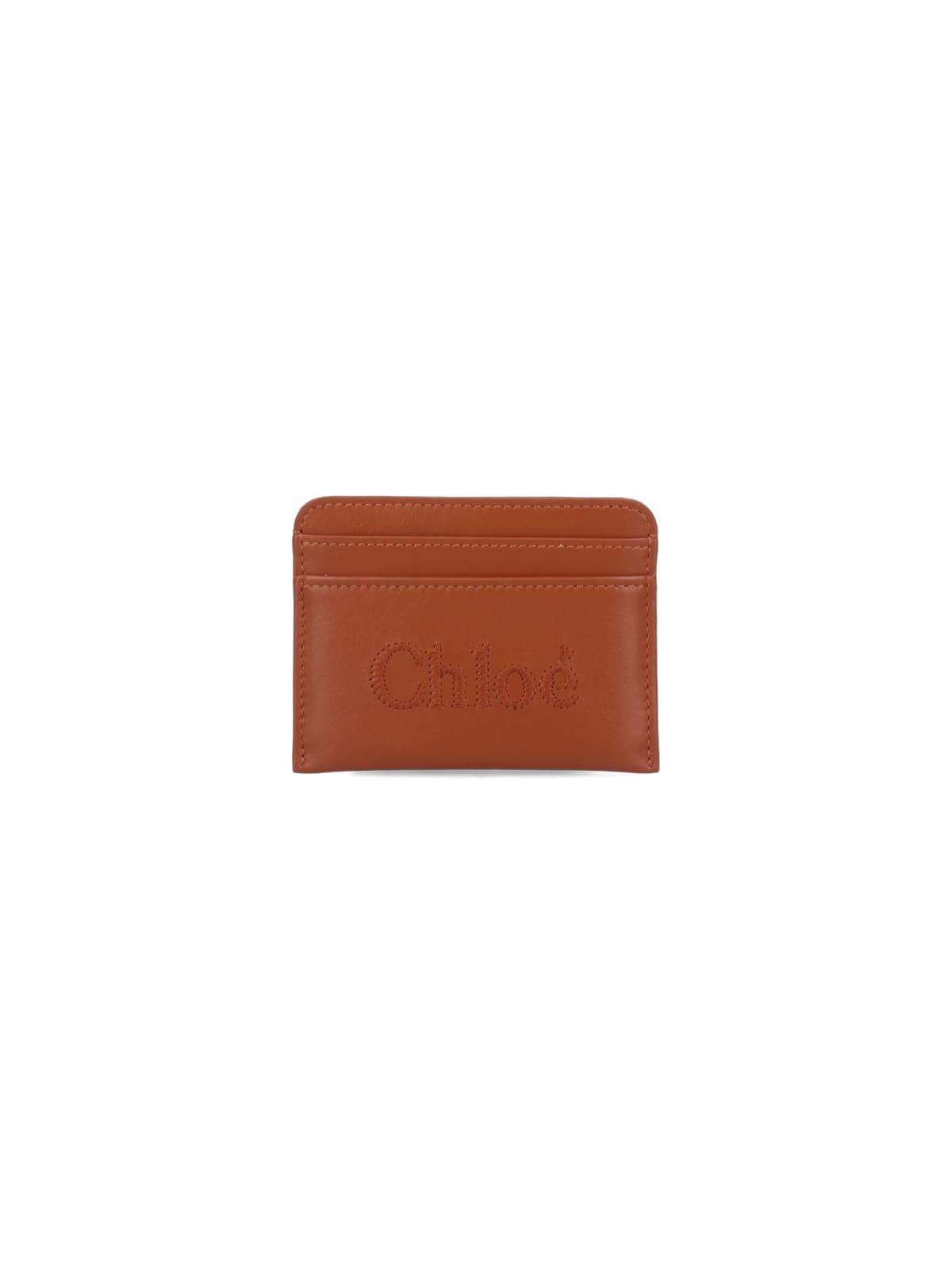 CHLOÉ 'sense' Card Holder In Brown Product Image