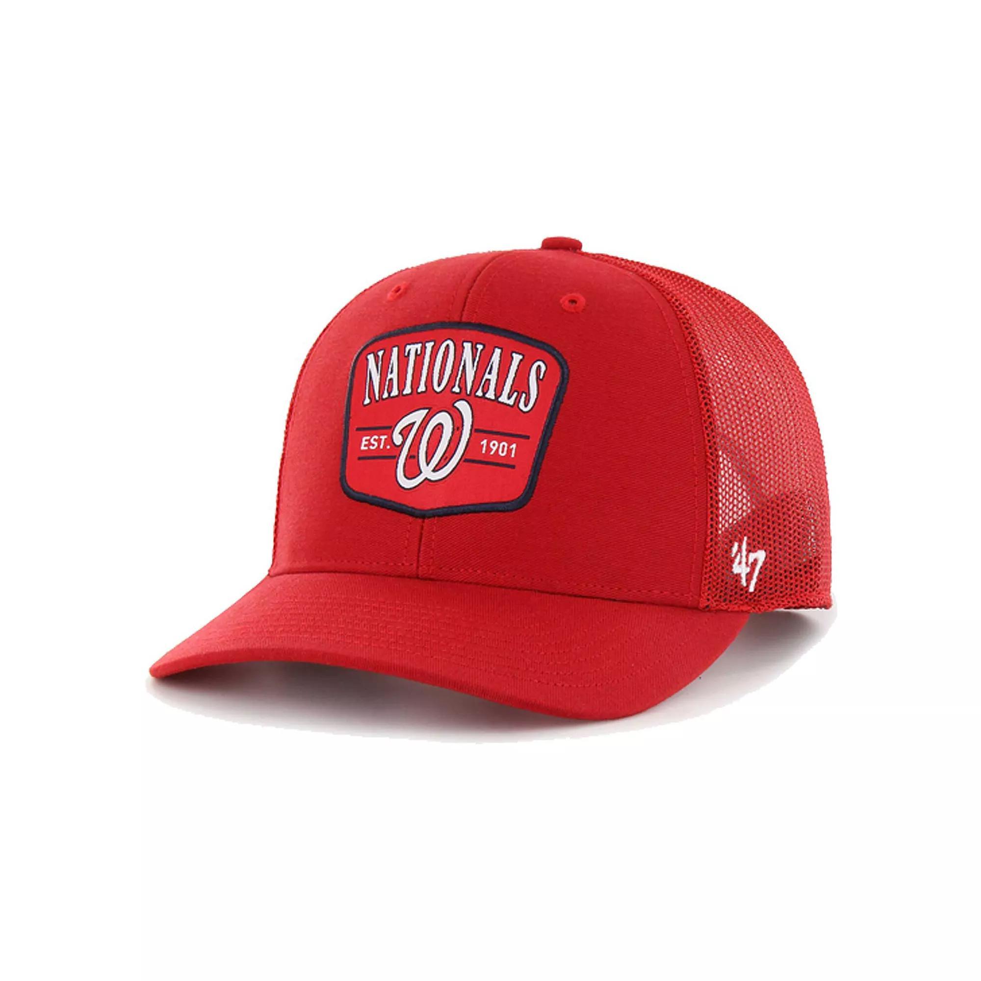 Men's '47 Red Washington Nationals Squad Trucker Adjustable Hat Product Image