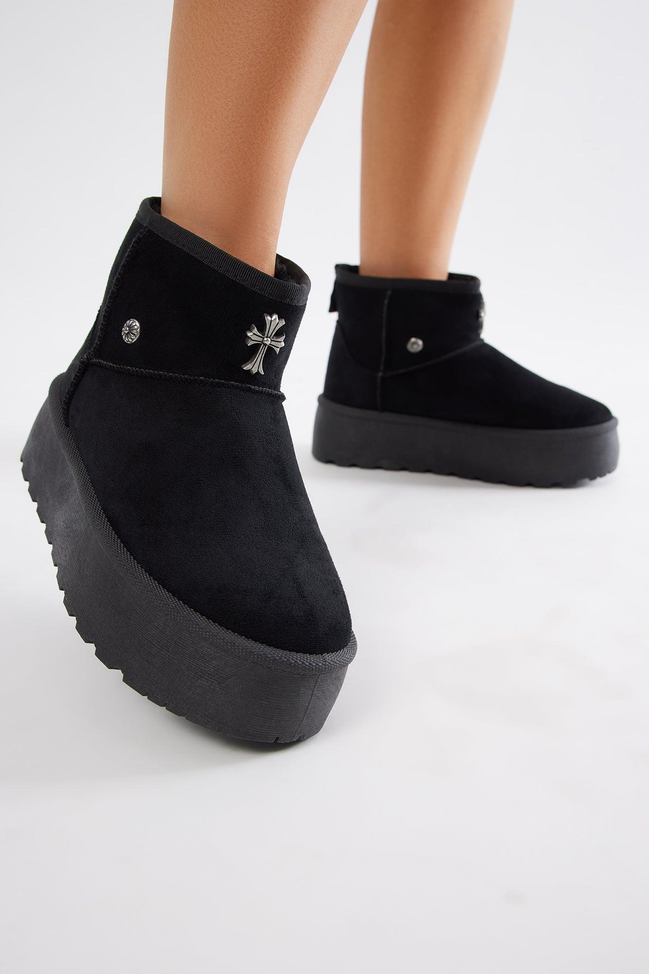 Brooke Platform Booties - Black Product Image