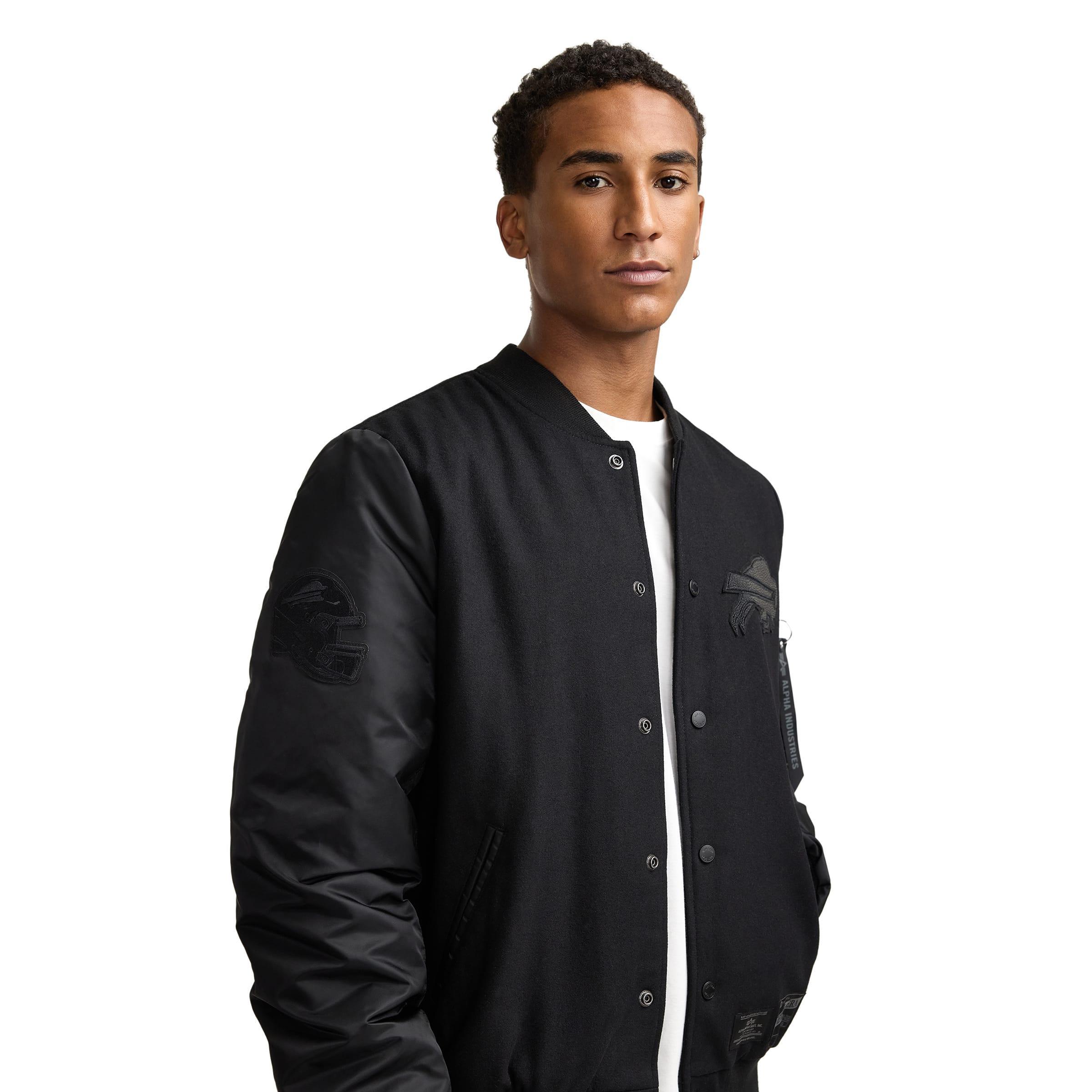 Alpha Industries x Buffalo Bills MA-1 Wool Varsity Jacket Black Male Product Image