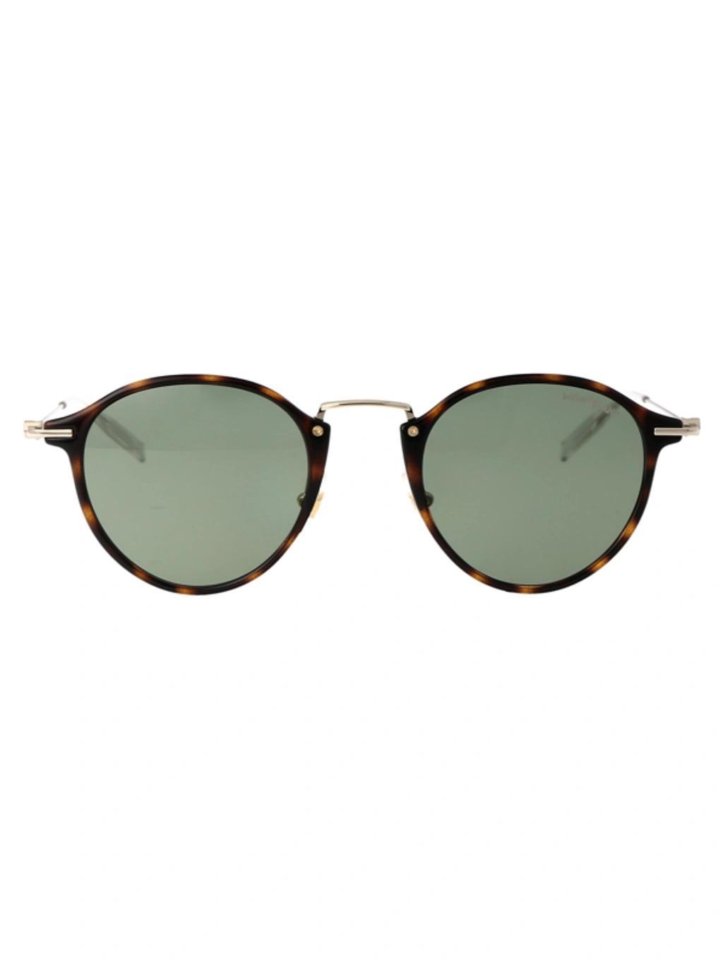 MONTBLANC Panthos Frame Sunglasses In 002 Havana Gold Green Product Image