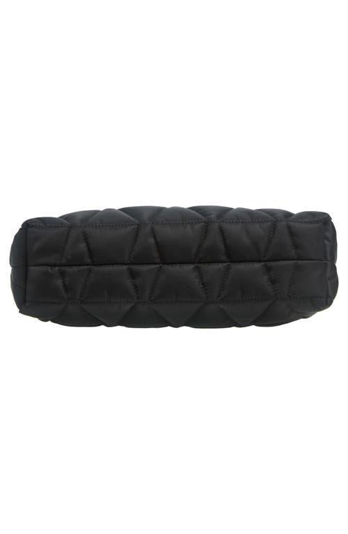 VERSACE Quilted Nylon Hobo Bag In Black- Gold Product Image