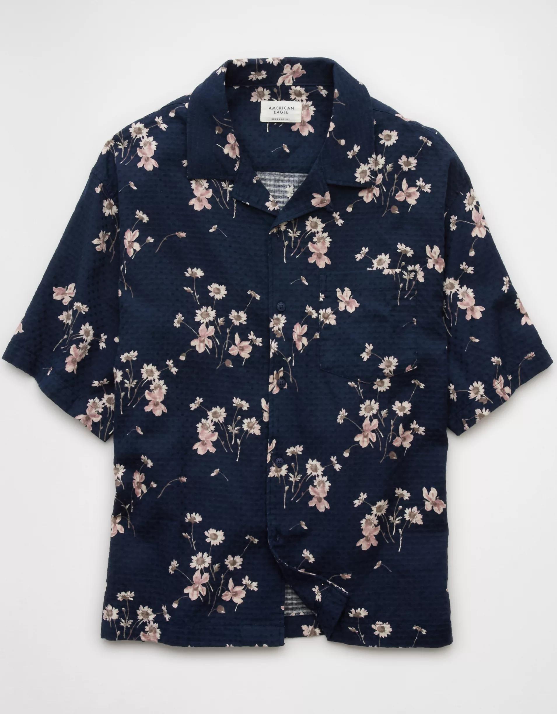 AE Poolside Floral Button-Up Shirt Product Image