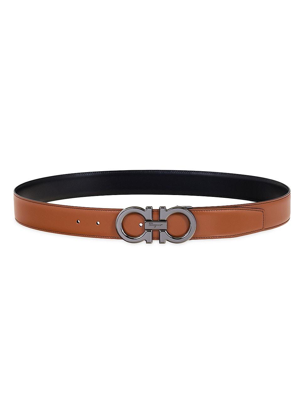 Mens Double Adjustable Leather Gancini Belt Product Image