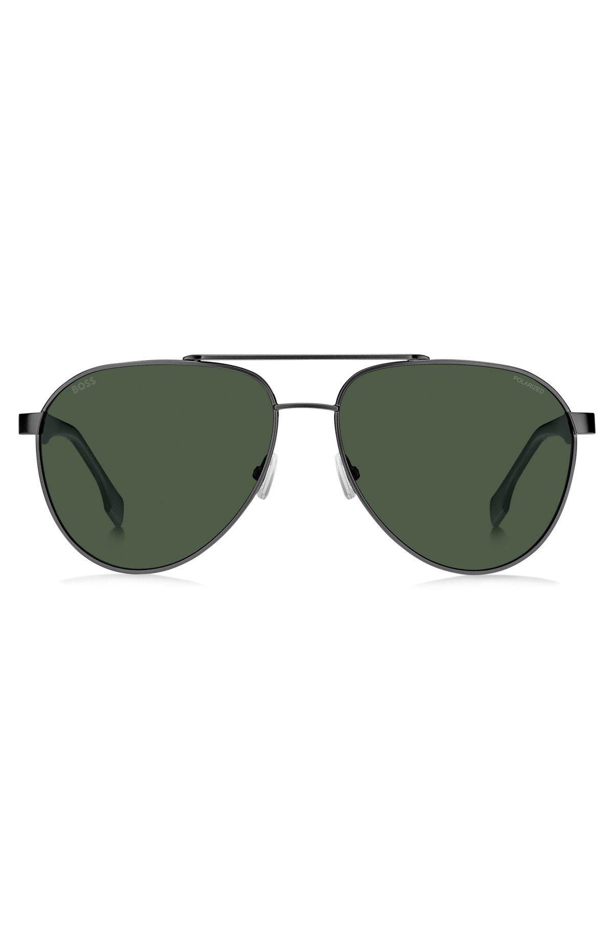 Double-bridge sunglasses with green-shaded lenses Product Image