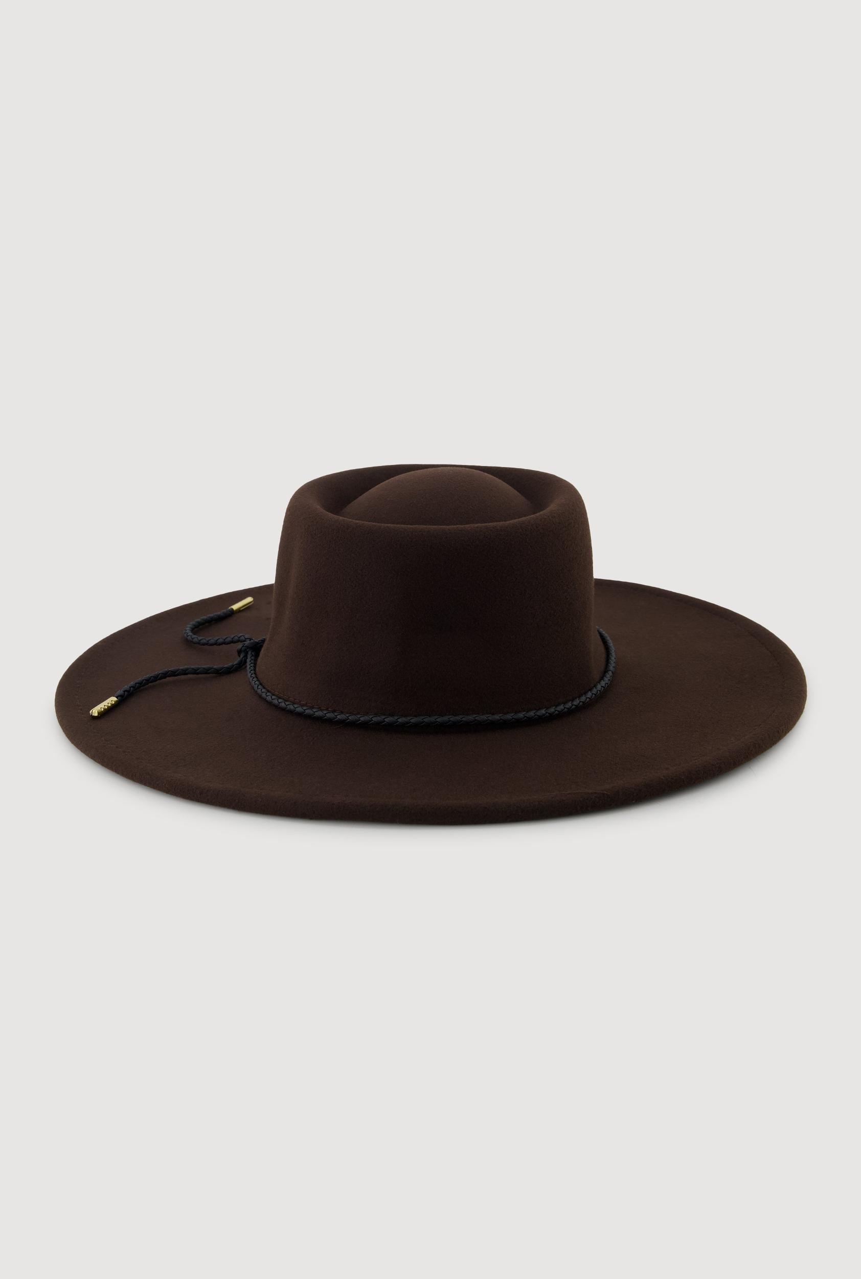 Faux Suede Braided Cord Detail Panama Hat Female Product Image