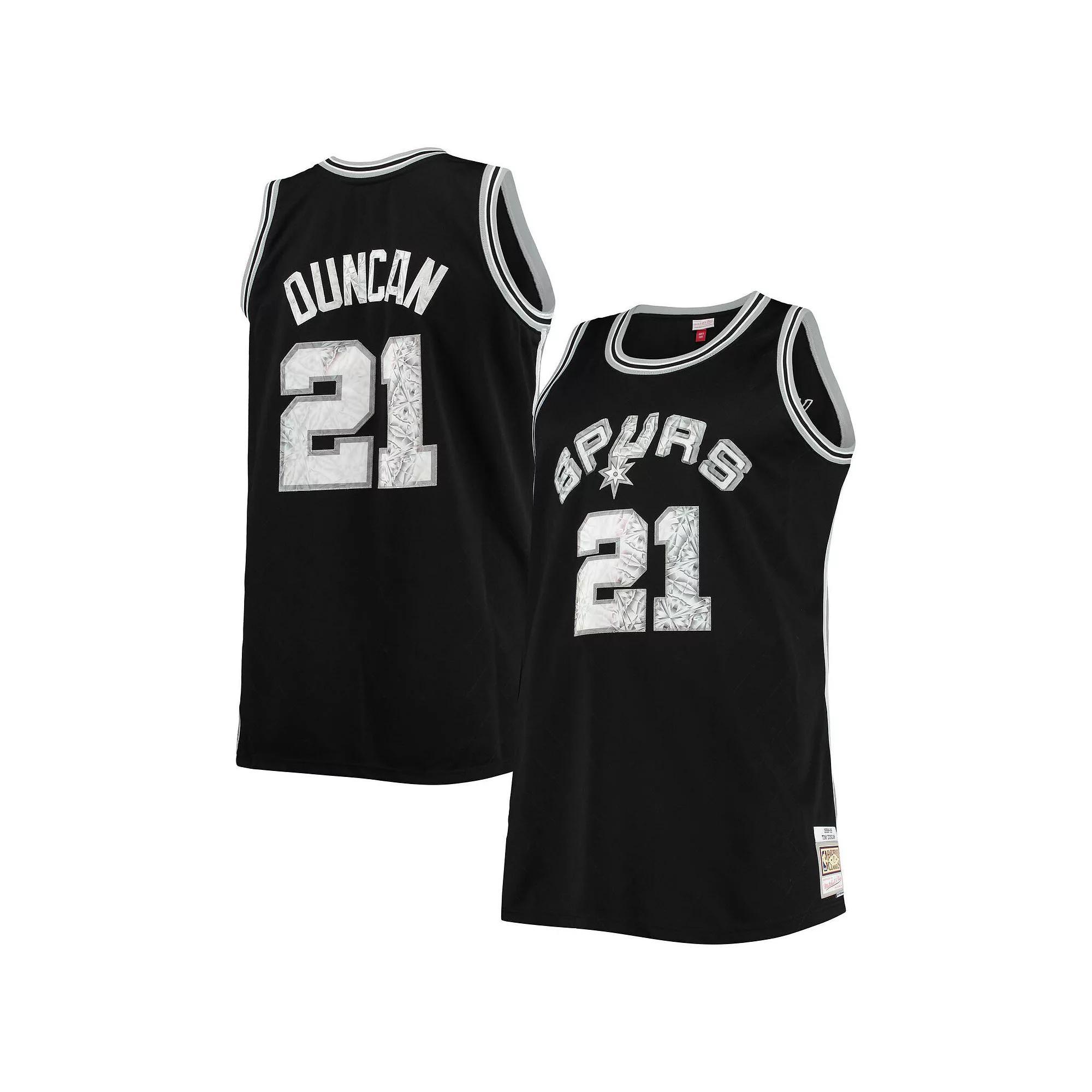 Men's Mitchell & Ness Tim Duncan Black San Antonio Spurs Big & Tall 1998/99 NBA 75th Anniversary Diamond Swingman Jersey, Size: 4XB Product Image