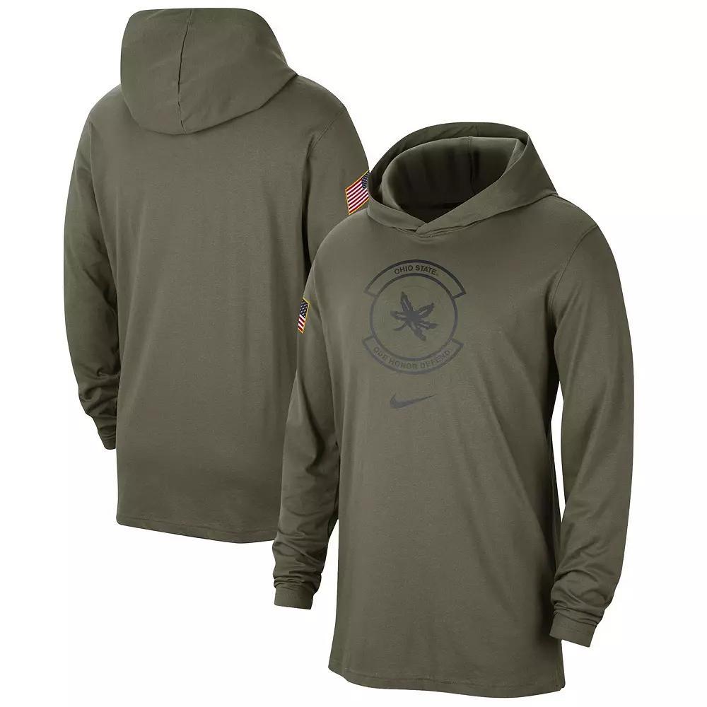 Men's Nike Olive Oregon Ducks Military Pack Long Sleeve Hoodie T-Shirt, Size: Large, Team Product Image