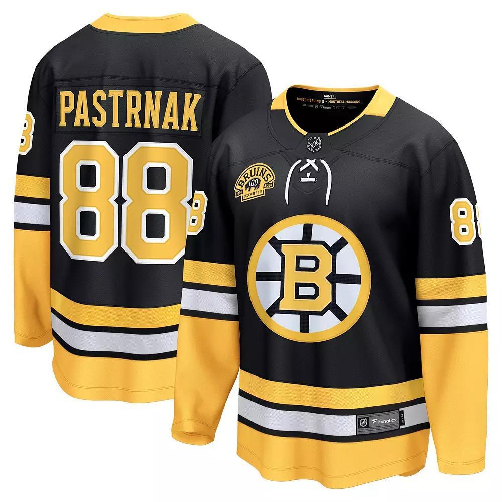 Men's Fanatics David Pastrnak Black Boston Bruins 100th Anniversary Premier Breakaway Player Jersey, Size: 2XL Product Image