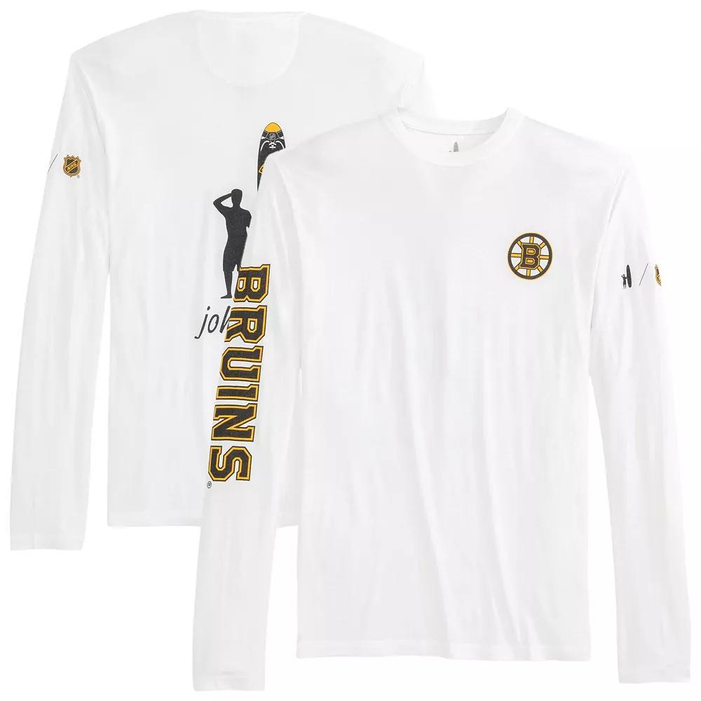 Men's johnnie-O White Boston Bruins Adam Long Sleeve T-Shirt,  Product Image