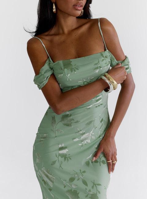 Green Gables Burnout Maxi Dress Sage Product Image