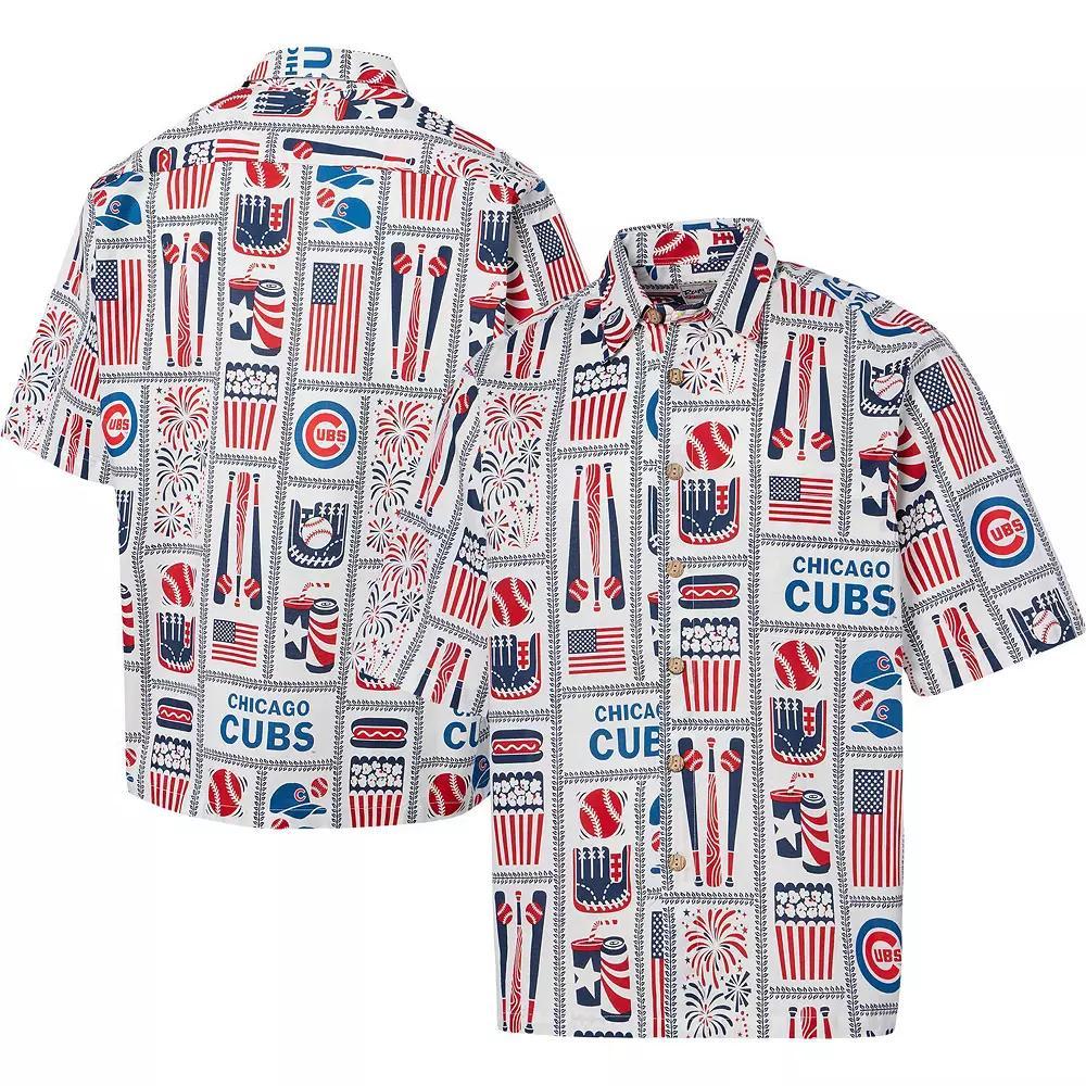 Men's Reyn Spooner White Chicago Cubs Americana Button-Up Shirt,  Product Image