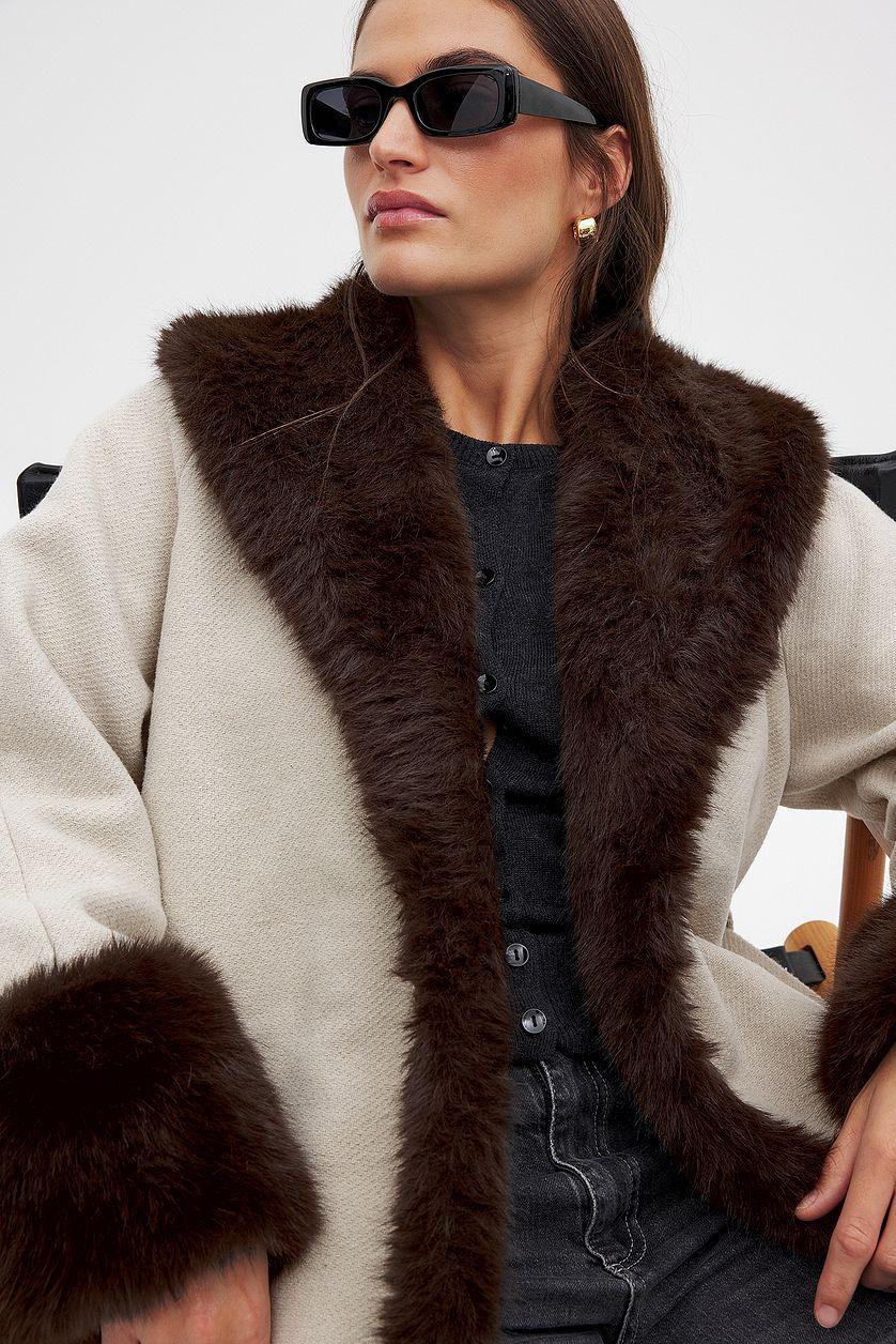 Faux Fur Long Coat Product Image
