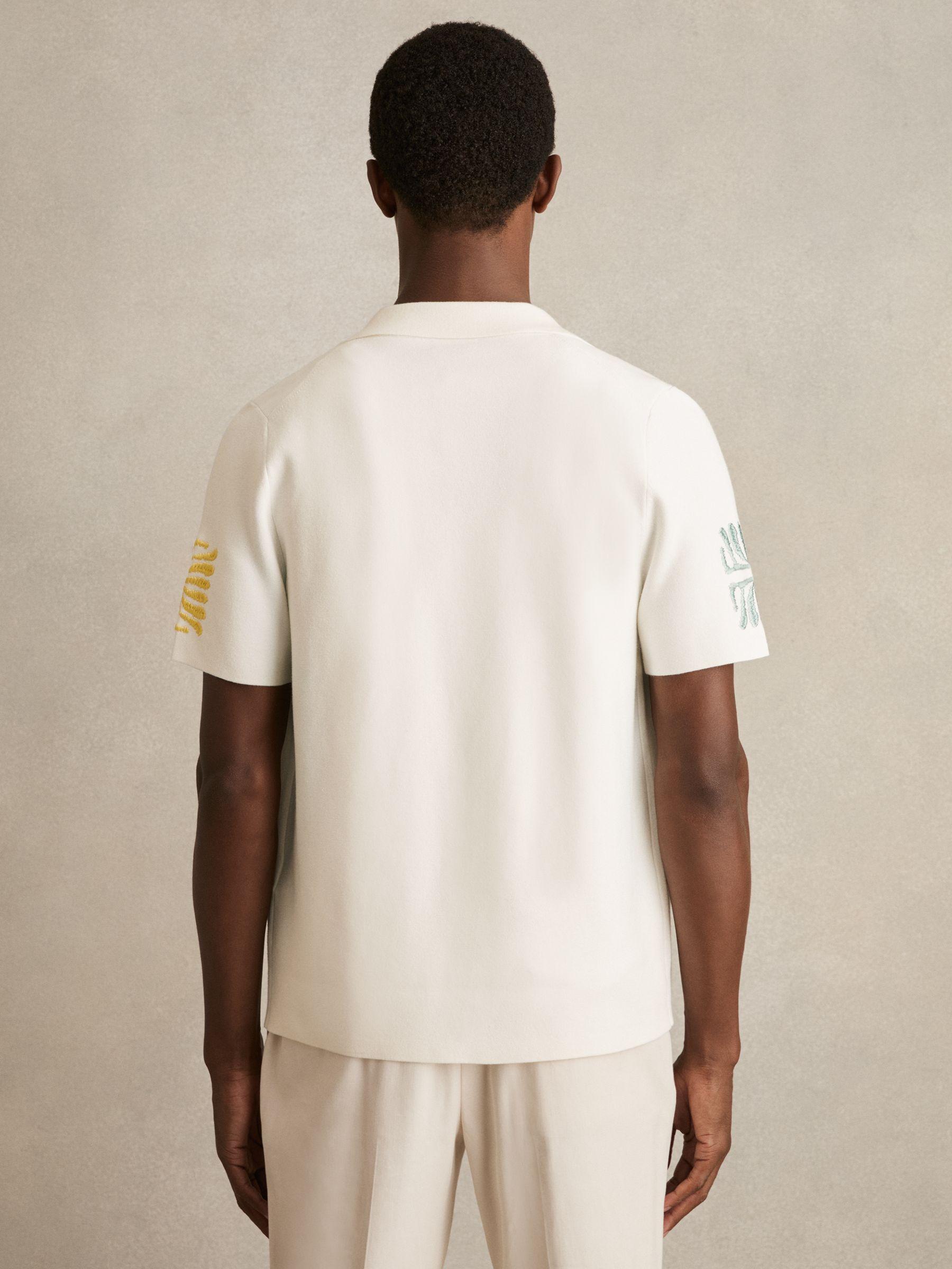 Reef-Embroidery Cuban-Collar Shirt in Optic White Product Image