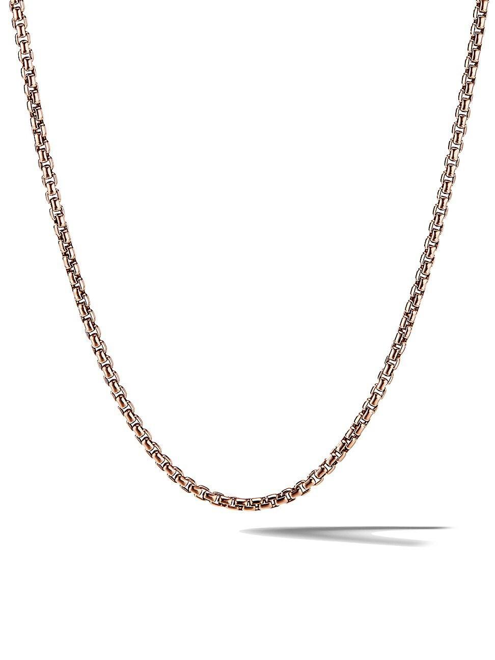 Mens Box Chain Necklace in 18K Rose Gold Product Image