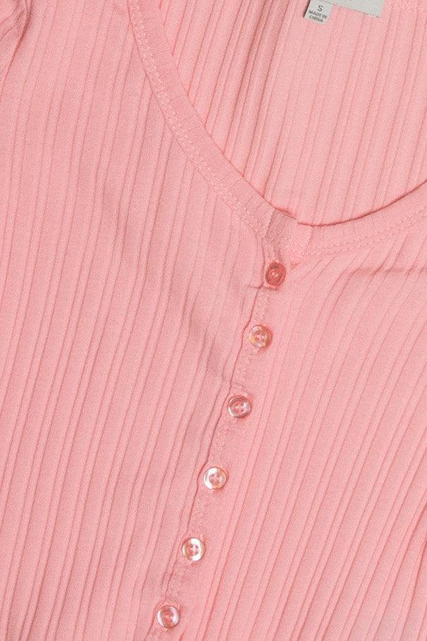 Bubblegum Button Down Crop Tee Product Image