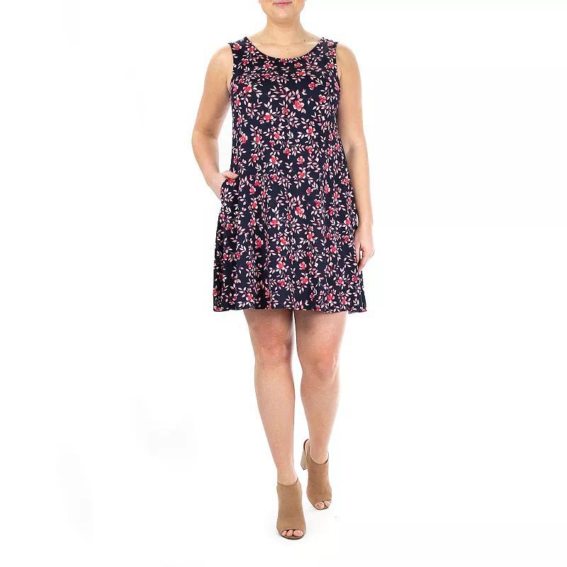 Women's Nina Leonard Floral Swing Dress, Size: Medium, Red Floral Product Image